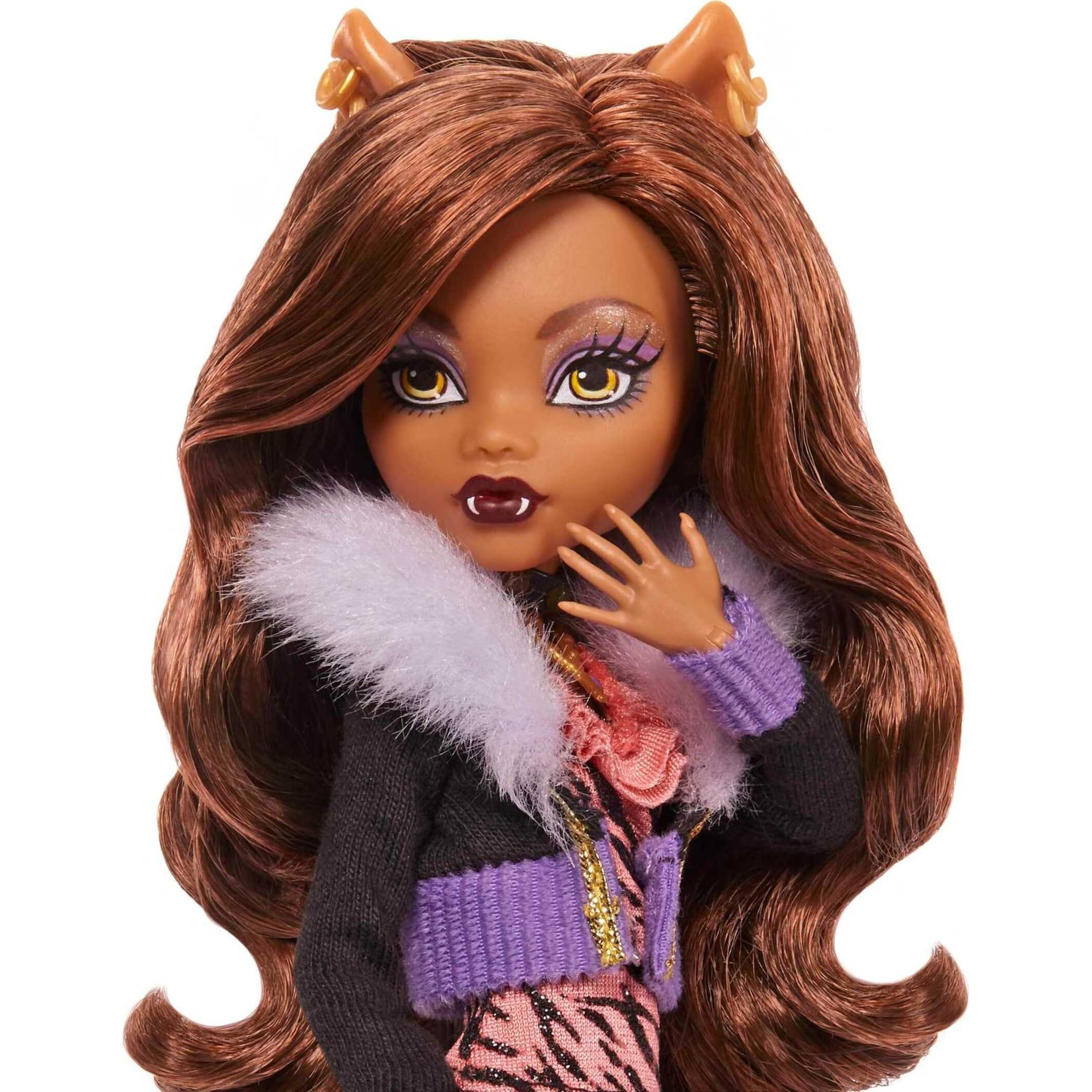 Monster High Clawdeen Wolf Reproduction Doll Wearing Original Fashion & Shoes With Pet  Display Stand & Accessories  10-5-Inch Collectible Toy
