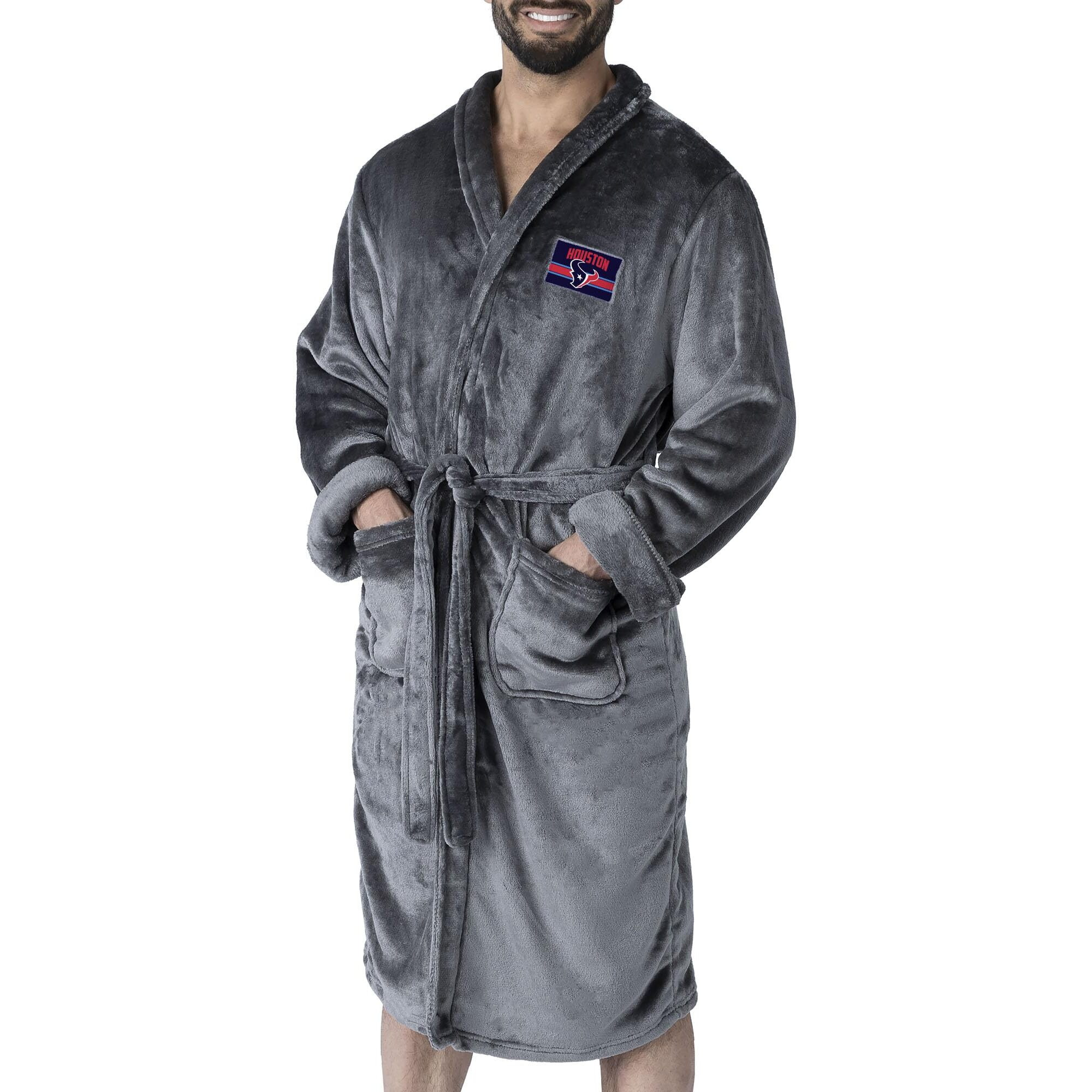 Northwest Nfl Houston Texans Silk Touch Bath Robe  Large/X-Large  Rollout Charcoal