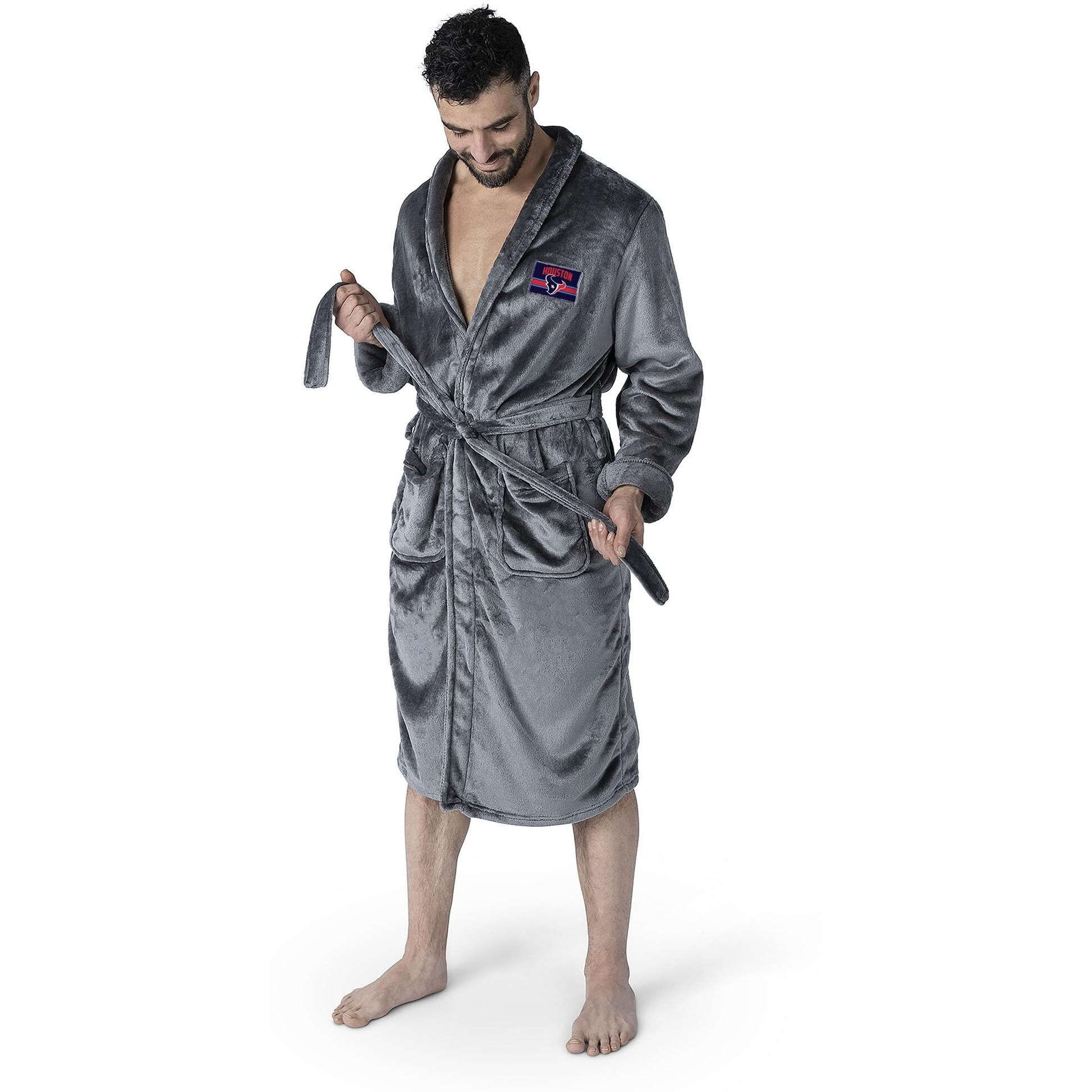 Northwest Nfl Houston Texans Silk Touch Bath Robe  Large/X-Large  Rollout Charcoal