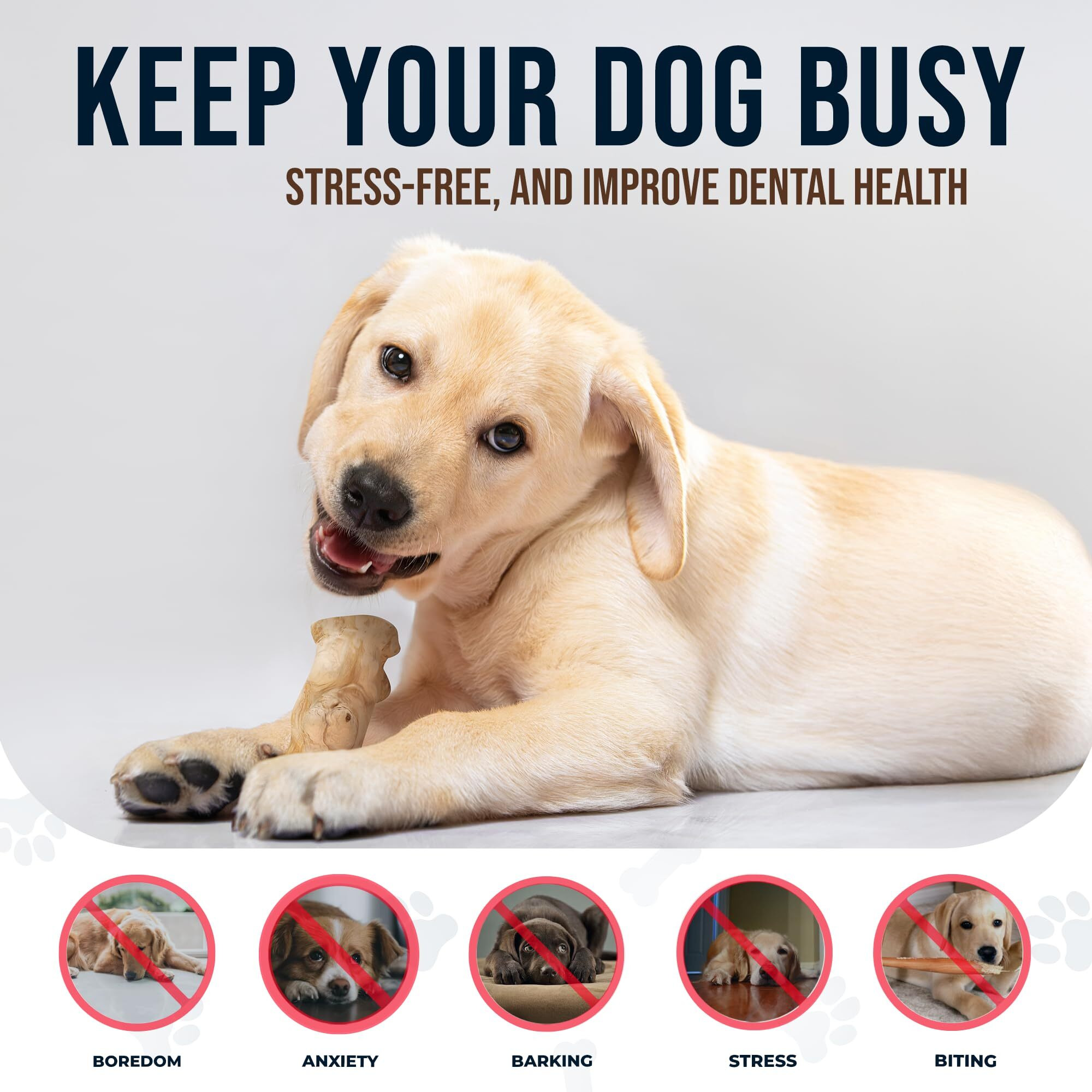 Gowgow Gorilla Wood Dog Chew Toys - 100% Natural  Wood Chews For Dogs - Stress Relief  Teeth Cleaning & Reducing Boredom  Wood Dog Toy For Medium & Large Dogs