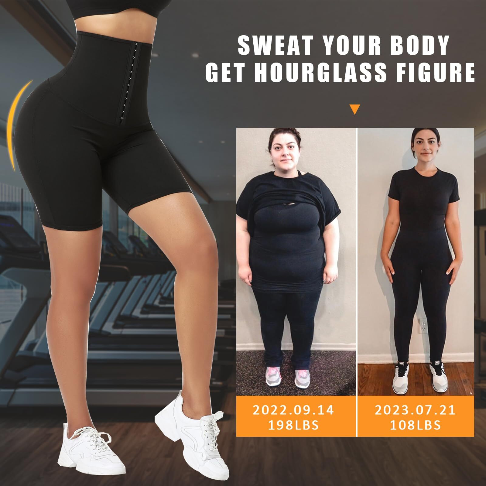 Sauna Sweat Short Pants Suits For Women High Waist Slimming Shorts Compression Thermo Workout Exercise Body Shaper Thighs Blue 4Xl/5Xl