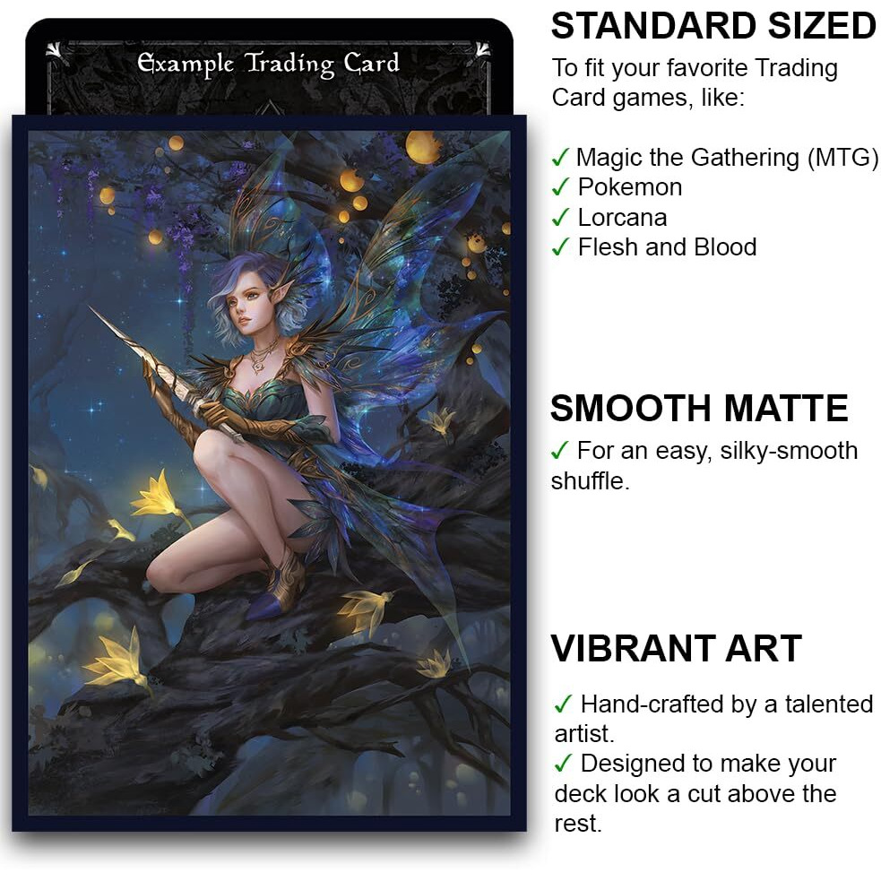 Fantasy North - Yuma Velric - Renegade Fairy - 100 Smooth Matte Tcg Trading Card Sleeves - Fits Magic Mtg Commander Pokemon And Other Card Games - Playing Card Sleeves