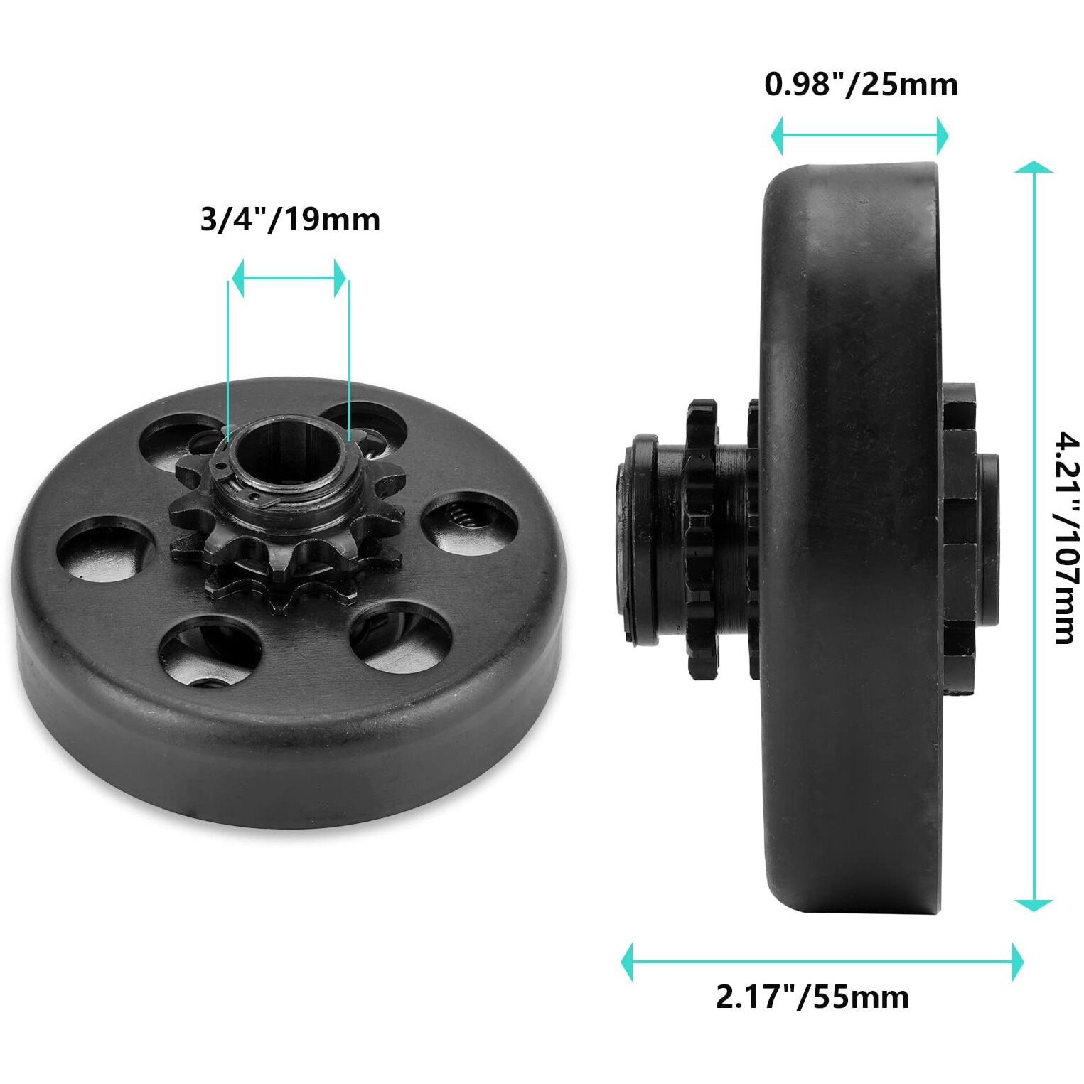 Go Kart Clutch 3/4 Bore 10T With 40/41/420 Chain  For Predator 212 Centrifugal Clutch Fit For Minibike Mb165 & Mb200 And Honda Cloned Engines Gc160  Gc190  Gx120  Gx140  Gx160  Gx200. Up To 2-6.5Hp