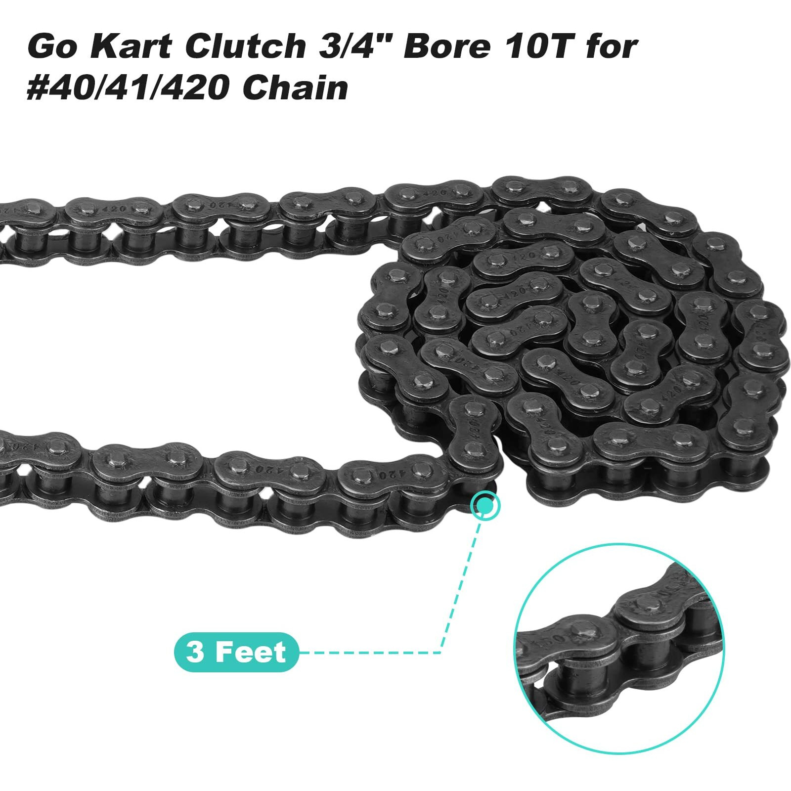 Go Kart Clutch 3/4 Bore 10T With 40/41/420 Chain  For Predator 212 Centrifugal Clutch Fit For Minibike Mb165 & Mb200 And Honda Cloned Engines Gc160  Gc190  Gx120  Gx140  Gx160  Gx200. Up To 2-6.5Hp