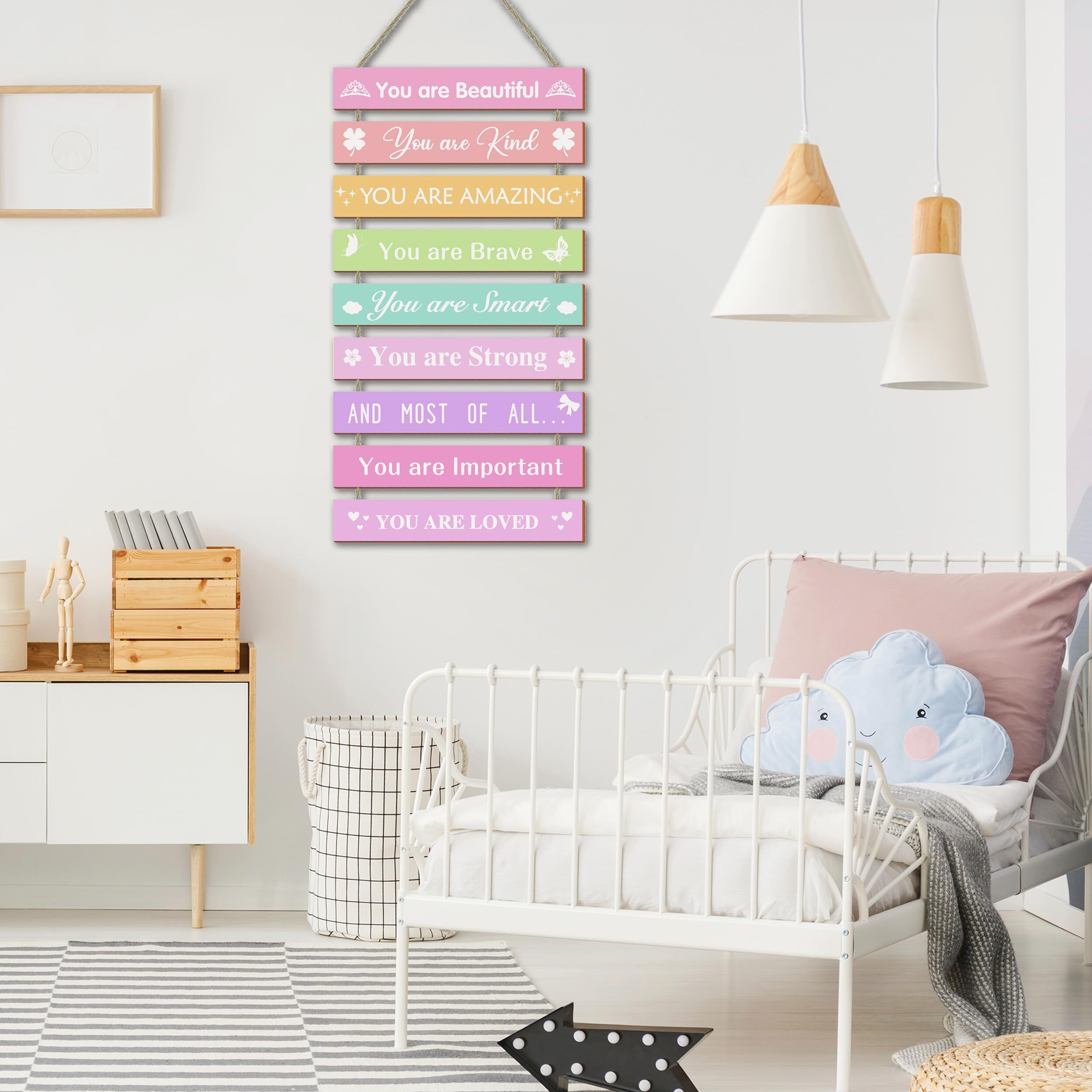 Ubtkey Girls Room Wall Decor  Set Of 9 Pieces Wall Decor For Girls Bedroom Teen Girl  Inspirational Wall Art Hanging Plaque For Kids Baby Girl Nursery Wall Decortaions