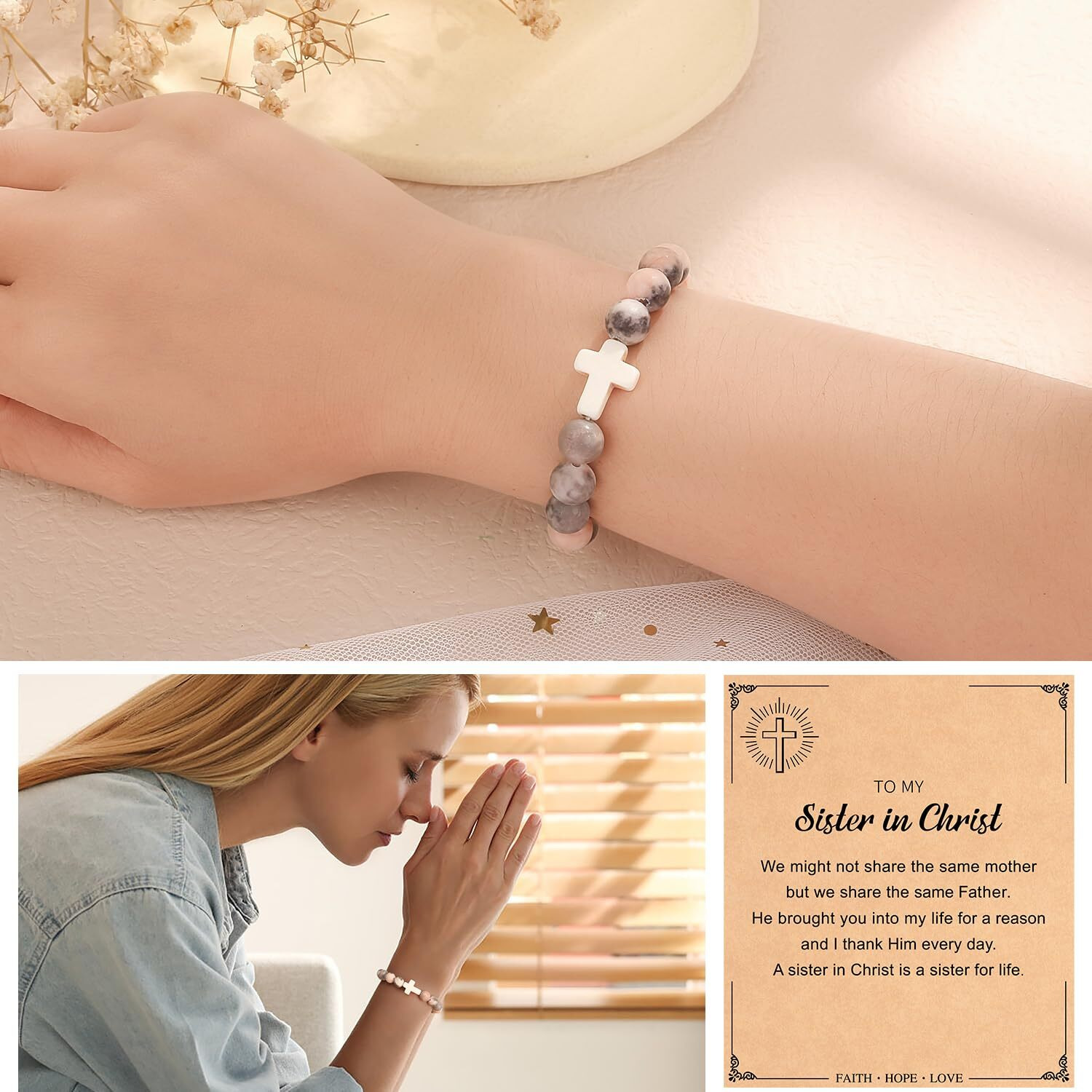 Paderast Christian Gifts For Women  Religious Cross Bracelet Gifts For For Mom/Daughter/Friend/Sister/Grandma