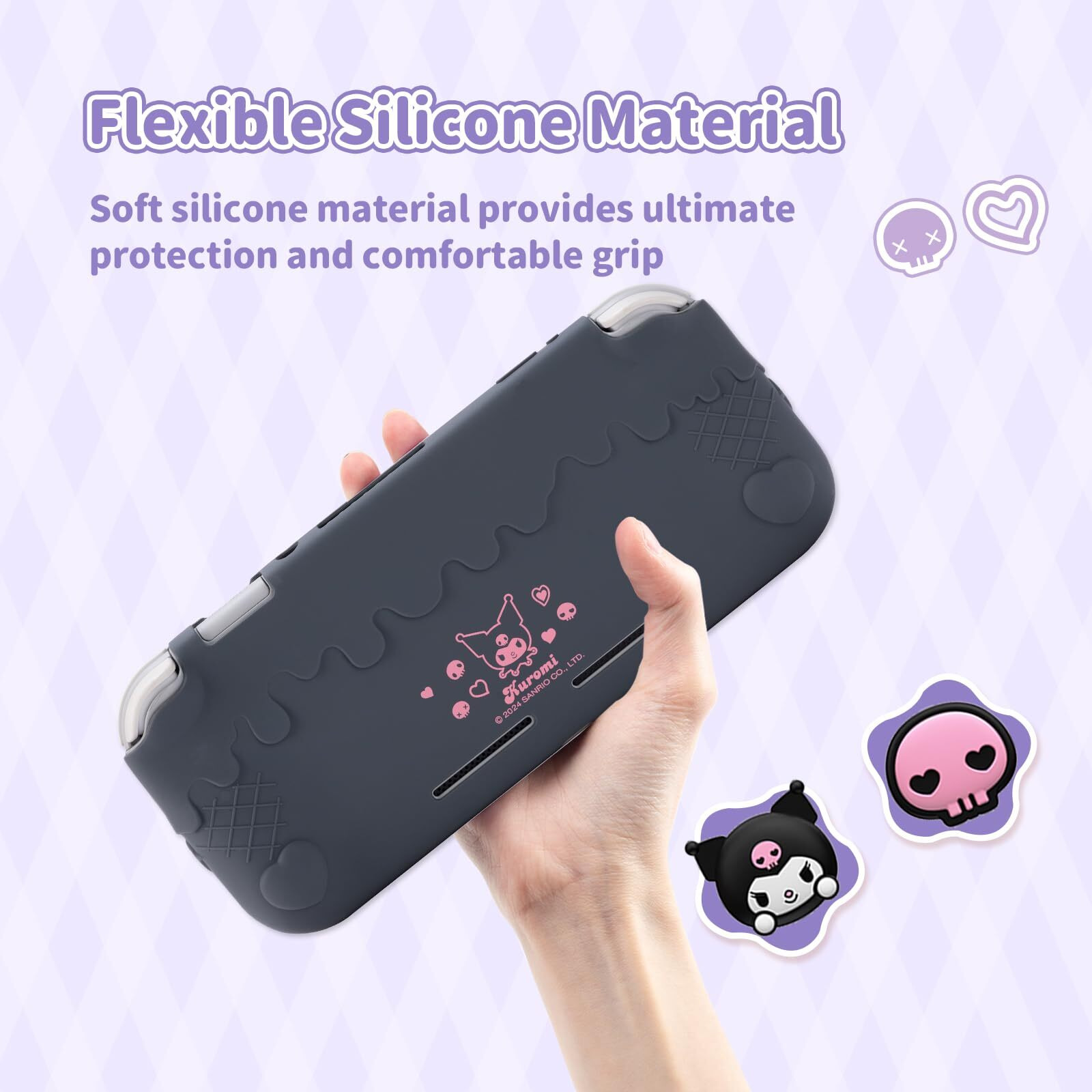 Kuitmor Protective Case For Switch Lite Anti-Scratch Protective Shell Soft Silicone Cover Case For Switch Lite 2019 With 2 Thumb Grip Caps - Klm