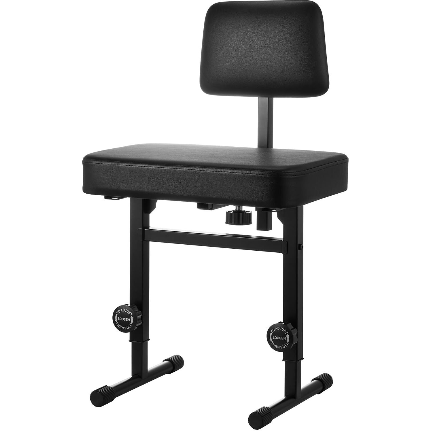 Tentoten Piano Bench Adjustable Height  Piano Chair With Padded Backrest Comfortable Piano Seat For Piano & Keyboard Bench For Musicians Piano Stool  Black