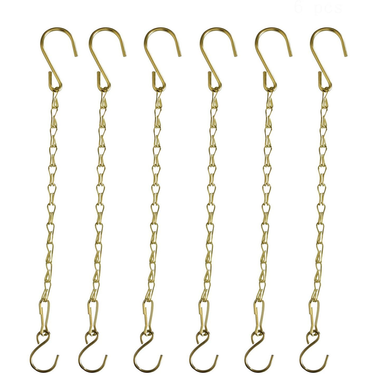 Sersberg Chain For Hanging Plants 21 Inch Gold Hanging Chain  Small Hanging Basket Chain Kits With Hooks For Bird Feeder Hanging Basket Extender Porch Wind Chime (Gold  21 Inch-6Pcs)