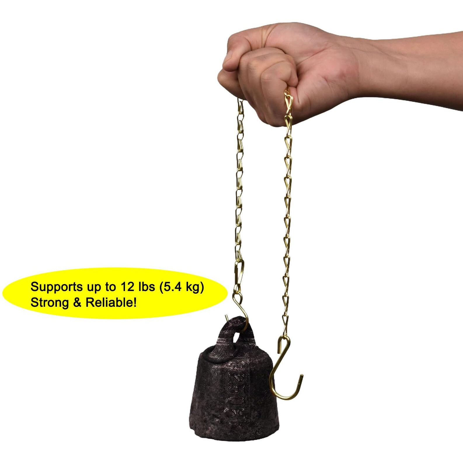 Sersberg Chain For Hanging Plants 21 Inch Gold Hanging Chain  Small Hanging Basket Chain Kits With Hooks For Bird Feeder Hanging Basket Extender Porch Wind Chime (Gold  21 Inch-6Pcs)