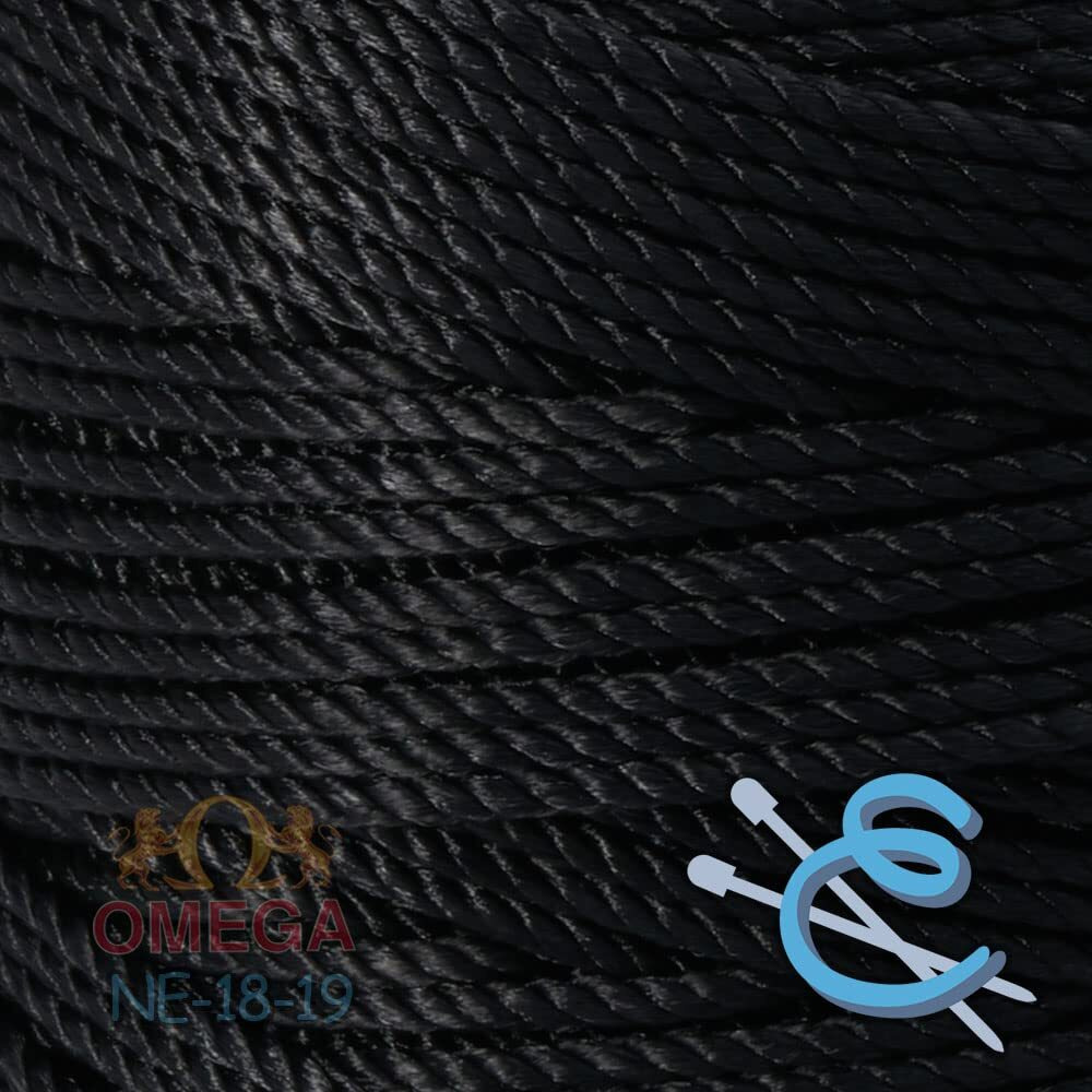 Espiga No.18-100% Nylon Omega String Cord For Knitting And Crochet - 19 Black