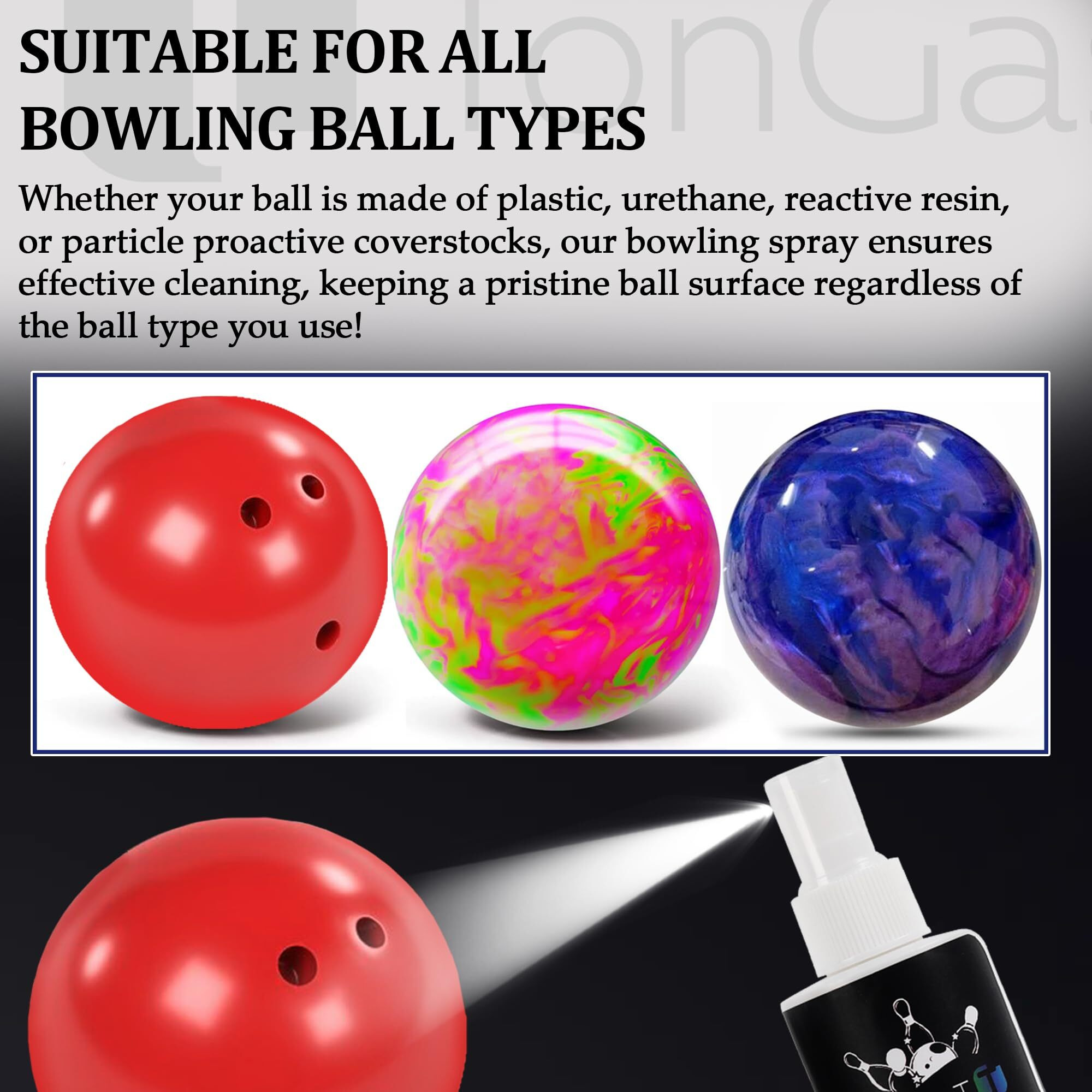 Tongass (3+3 Pack Bowling Ball Cleaner Spray Kit With Bowling Towel (Multicolor) Portable Bowling Cleaner Set Bowling Accessories Oil Scuff Mark Cleaner Restores Tack And Prolongs Lifespan Of Ball