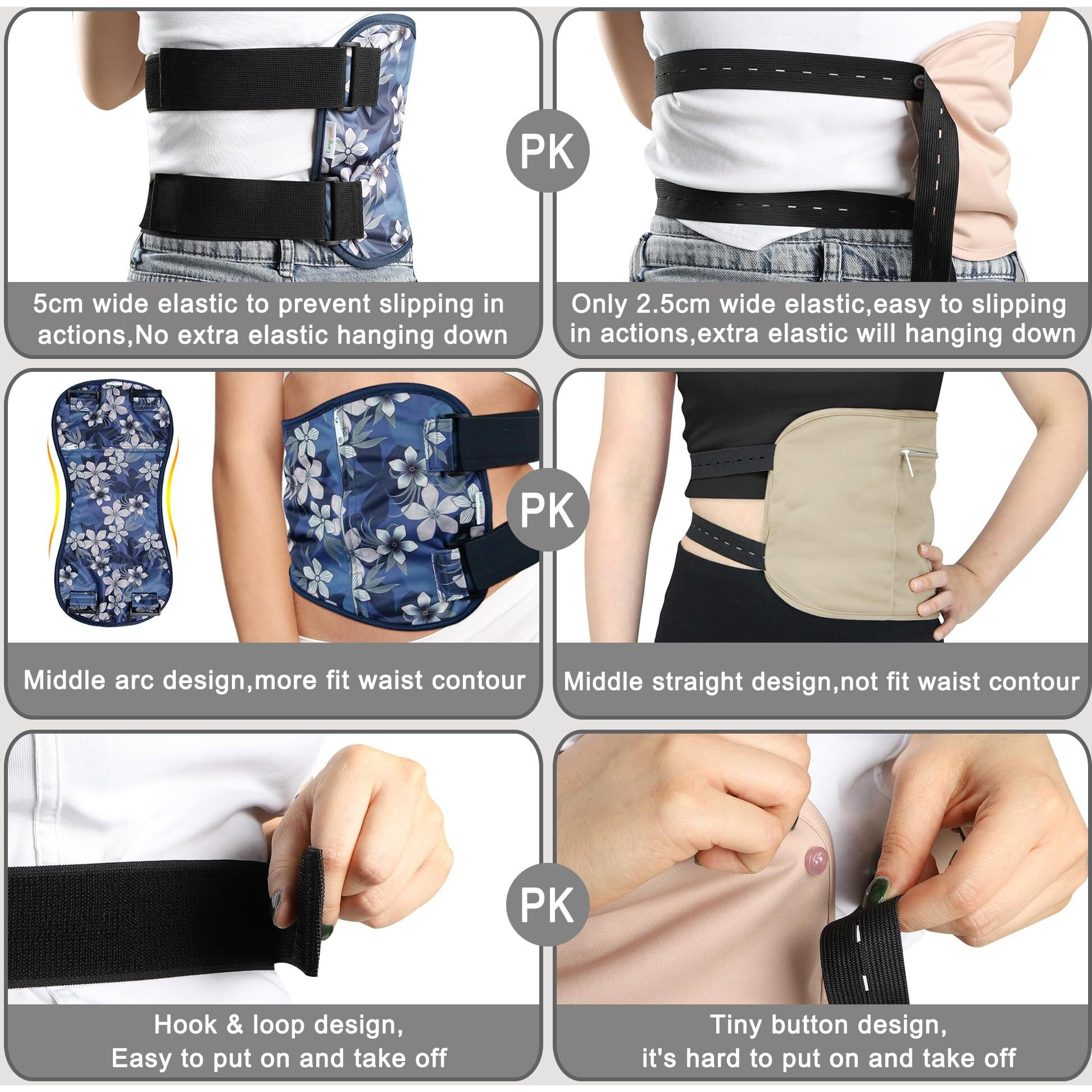 Langsprit Organic Cotton Castor Oil Pack Wrap - Reusable Castor Oil Pads Pack Compress For Liver & Stomach Detox - Beige