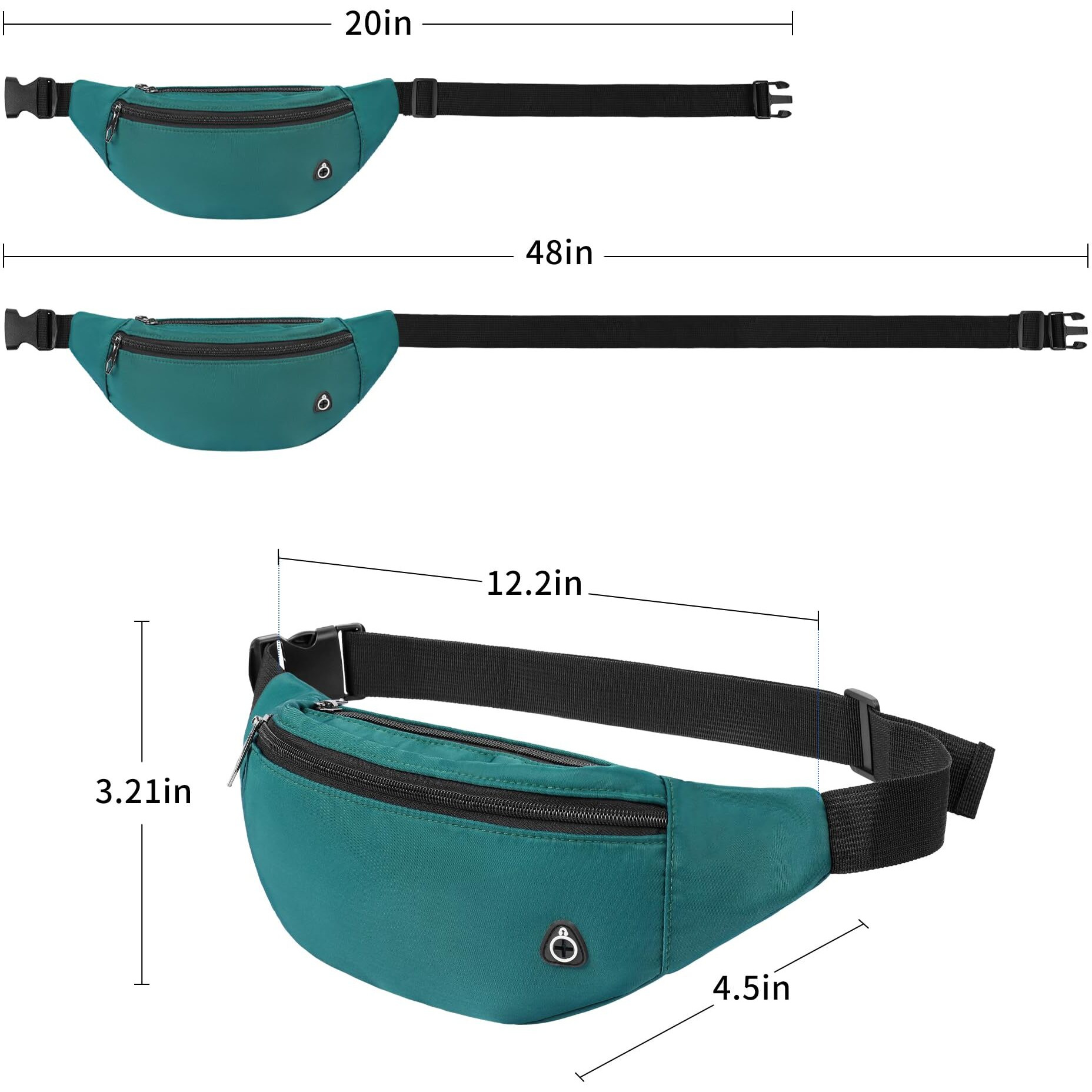 Frenou Fanny Pack For Women And Man Crossbody Bag Cross Body Bag With Adjustable Strap For Travel Running Hiking Walking Workout Green