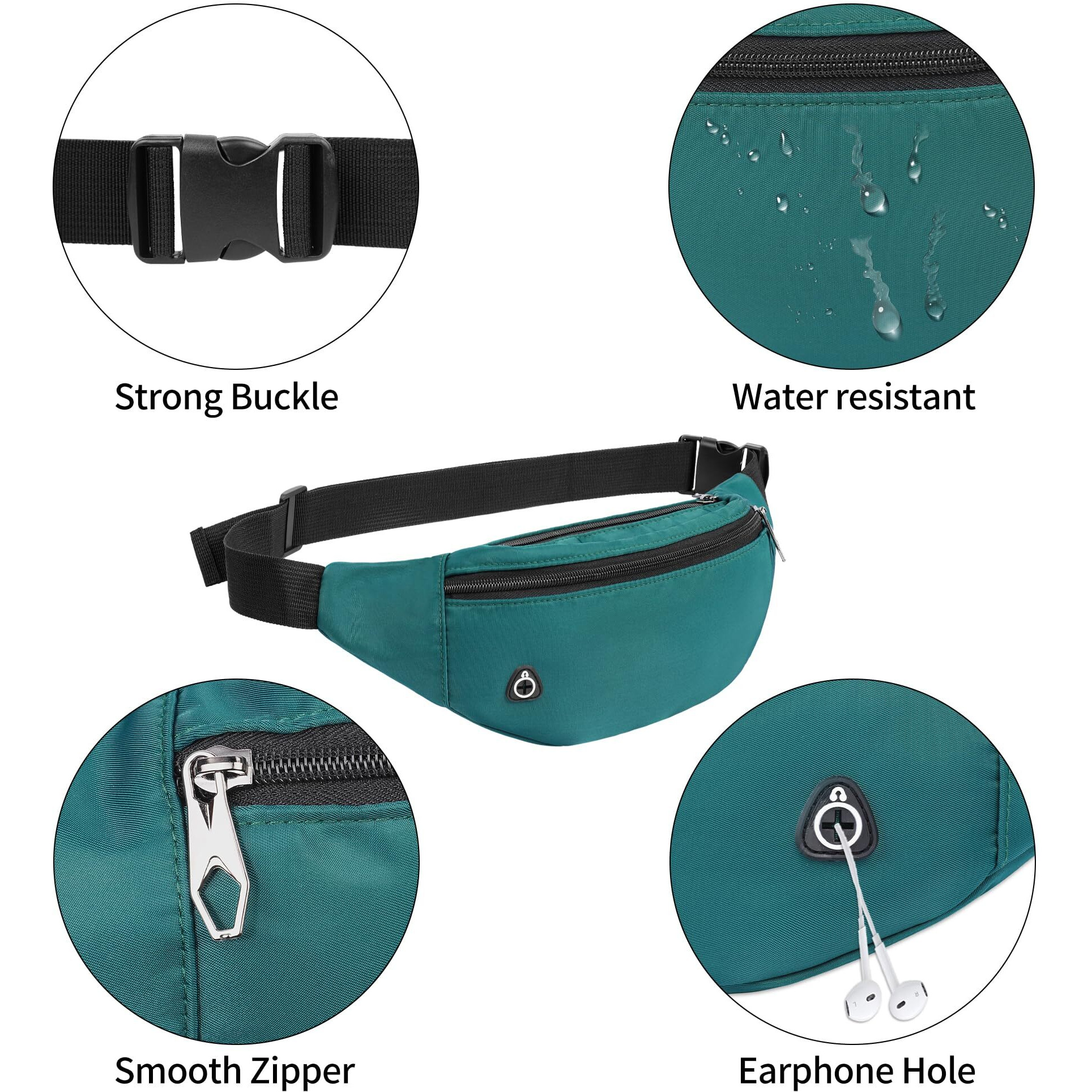 Frenou Fanny Pack For Women And Man Crossbody Bag Cross Body Bag With Adjustable Strap For Travel Running Hiking Walking Workout Green