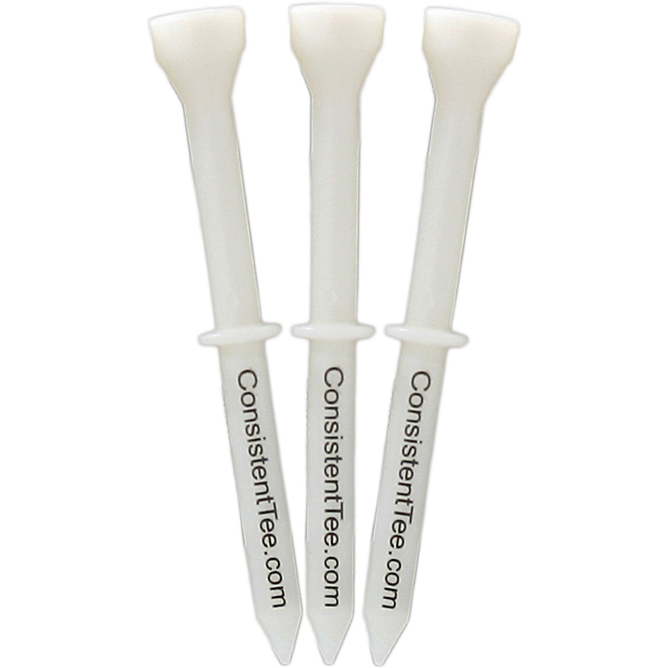 Consistent Tee 3 1/4"" Pack Of 10 Durable  Biodegradable Tees For Perfect Height And Position (White)