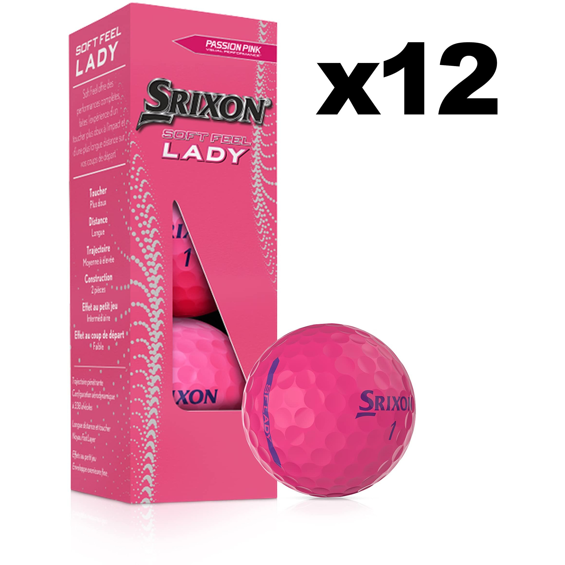 Srixon Soft Feel Lady Golf Balls - Passion Pink  Uniq Size