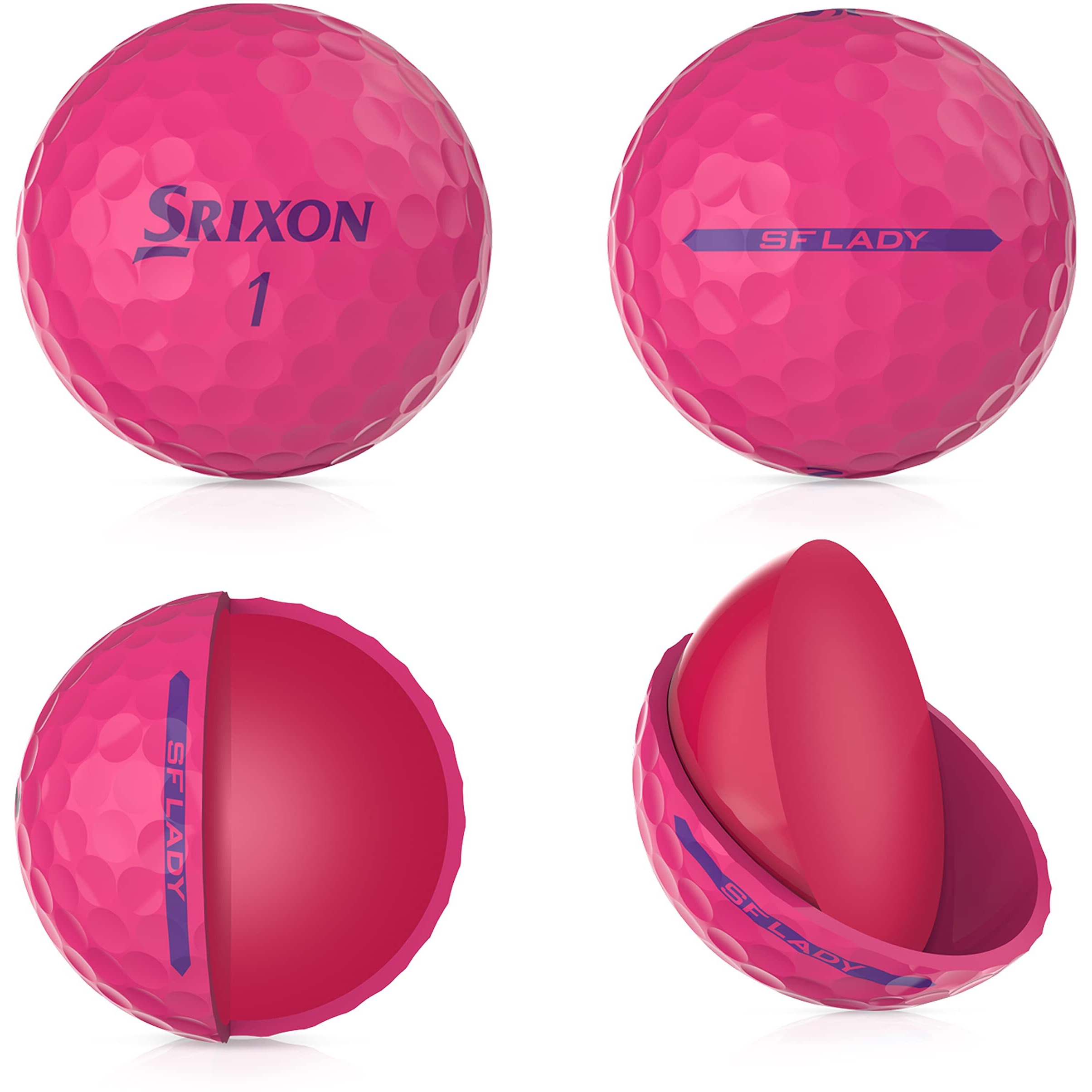 Srixon Soft Feel Lady Golf Balls - Passion Pink  Uniq Size