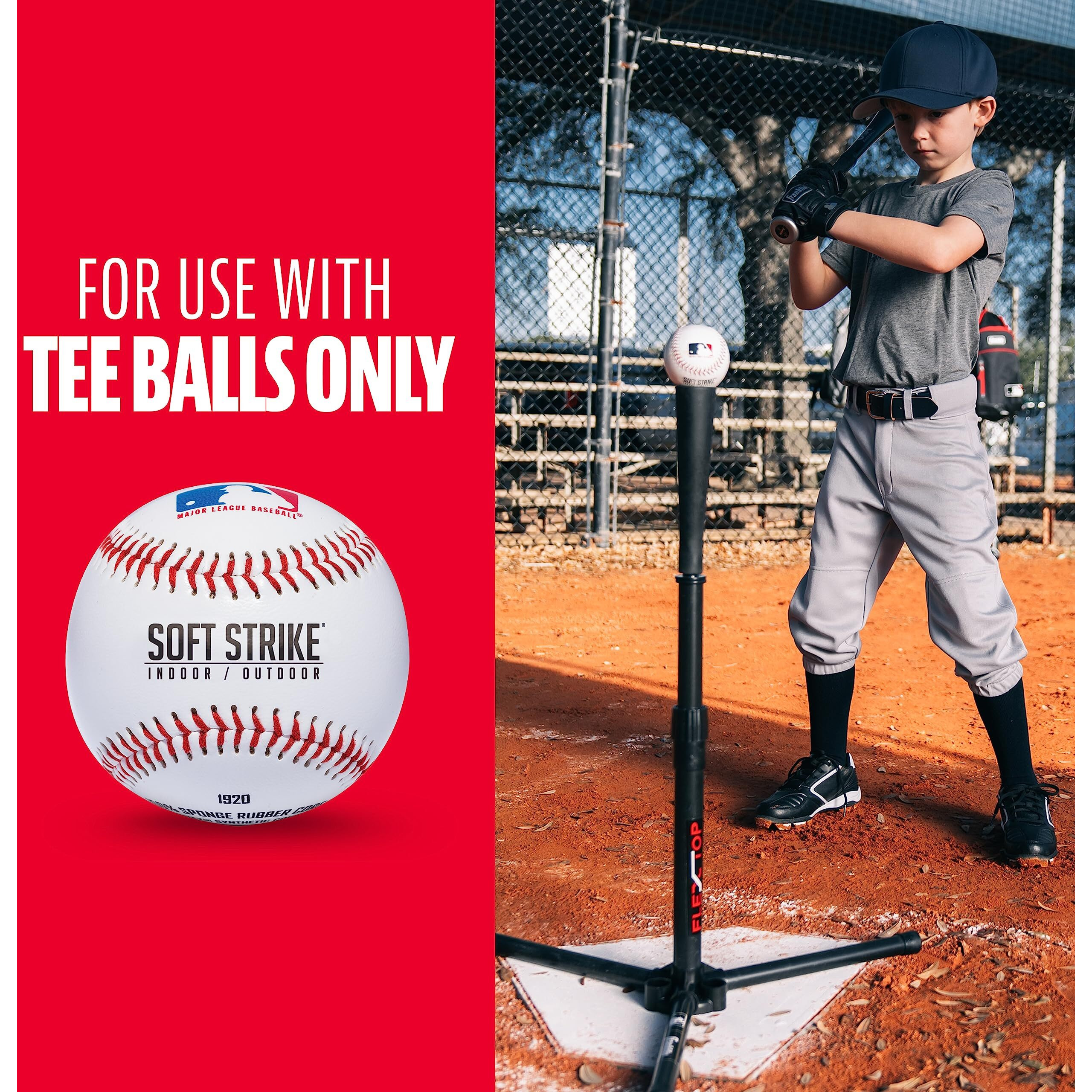 Franklin Sports Kids Metal Tball + Baseball Bat - Venom Youth Aluminum Teeball Bat - Usa Baseball Certified For Boys + Girls Tee Ball - 26"" Inches/ 13Oz - Drop -13 - Red