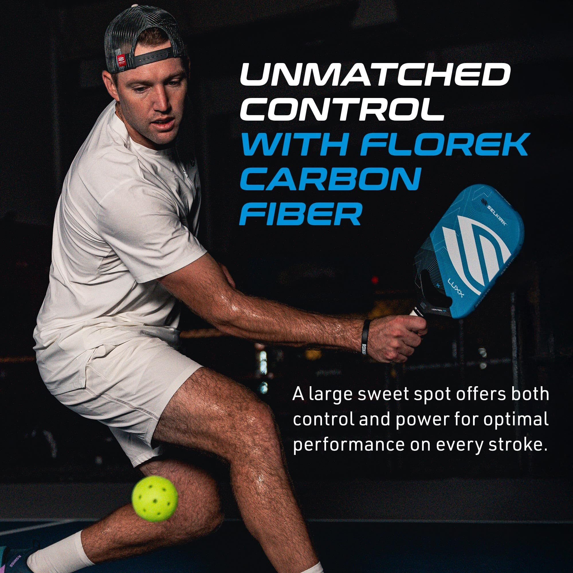 Selkirk Luxx Control Pickleball Paddle | Florek Carbon Fiber Pickleball Paddle With A Polypropylene X7 Core | The Pickle Ball Paddle Designed For Ultimate Power & Control | Invikta Blue