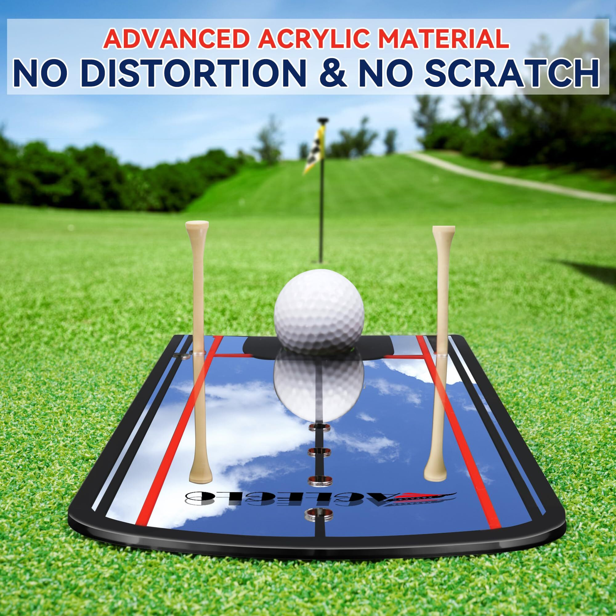 Prowithlin Golf Putting Mirror  Putting Mirror Training Aid For Golf With Putter Line Mirrored Acrylic  Putting Trainer For Golfer Align Eyes  Body  Putter Face  Golf Training Aid Equipment 12 Lx 6 W