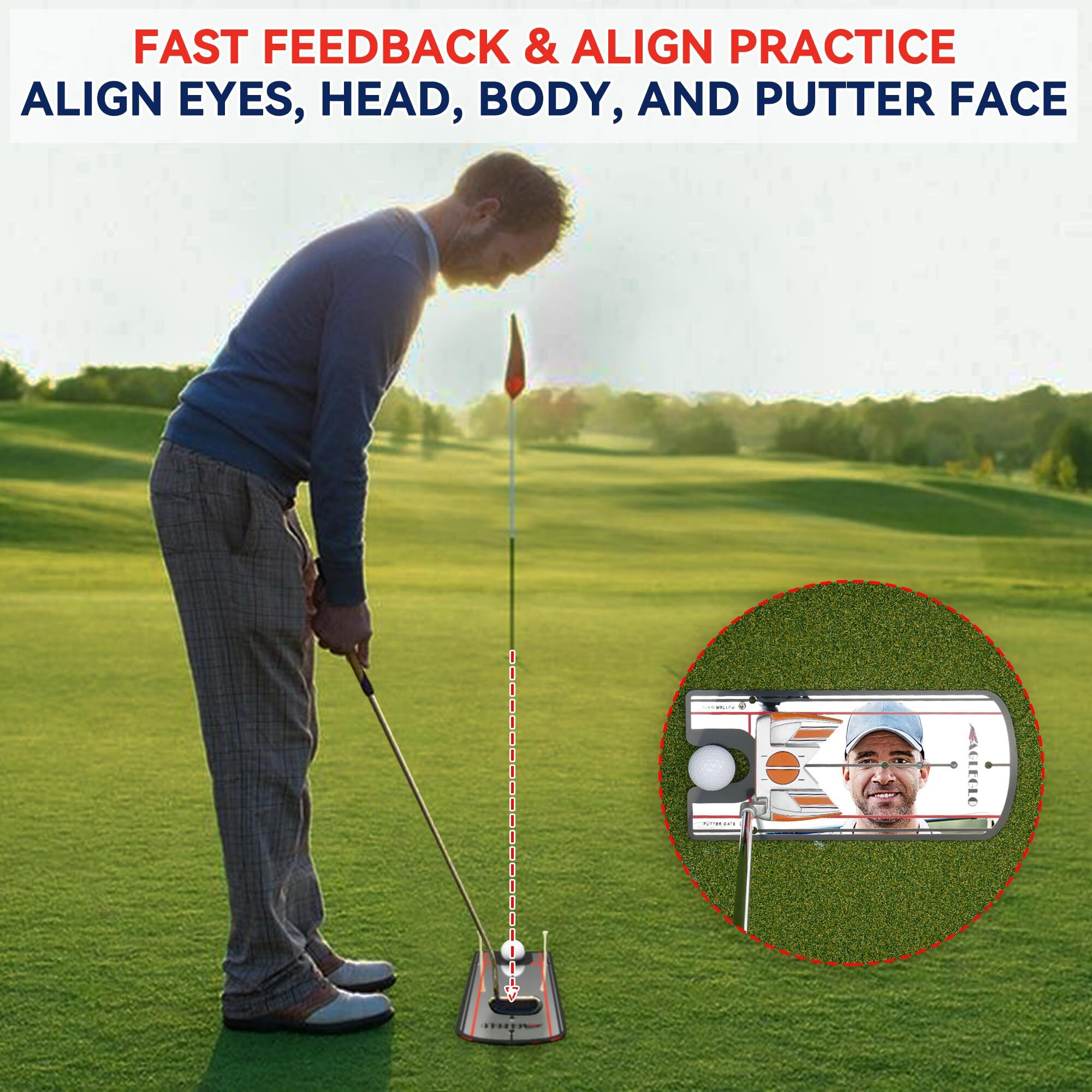 Prowithlin Golf Putting Mirror  Putting Mirror Training Aid For Golf With Putter Line Mirrored Acrylic  Putting Trainer For Golfer Align Eyes  Body  Putter Face  Golf Training Aid Equipment 12 Lx 6 W