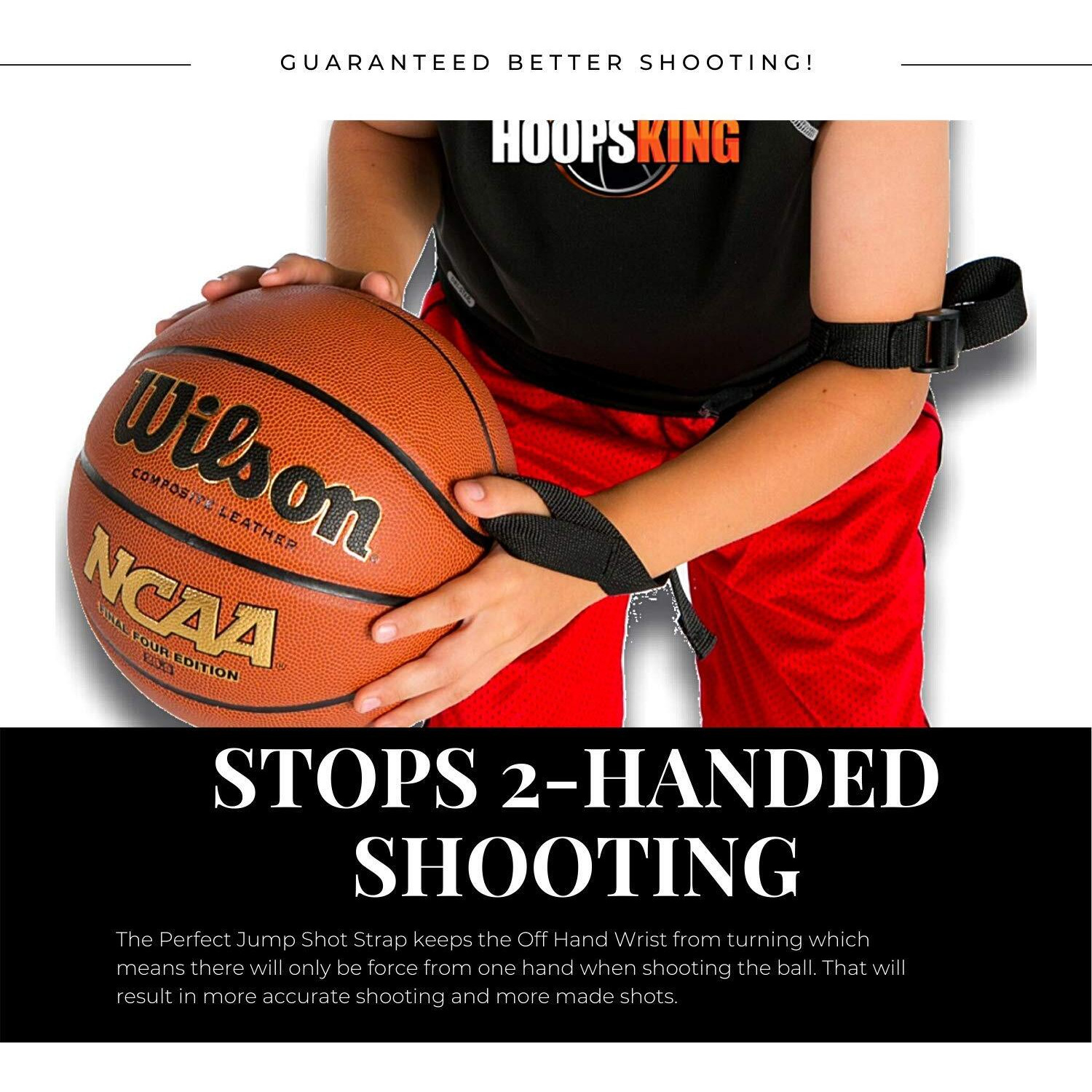 Hoopsking Off Or Guide Hand Shooting Aid Perfect Jump Shot Strap - Develop A True One Handed Release On Your Shot - Stops Rotation Of The Wrist To Prevent Off Hand Interference