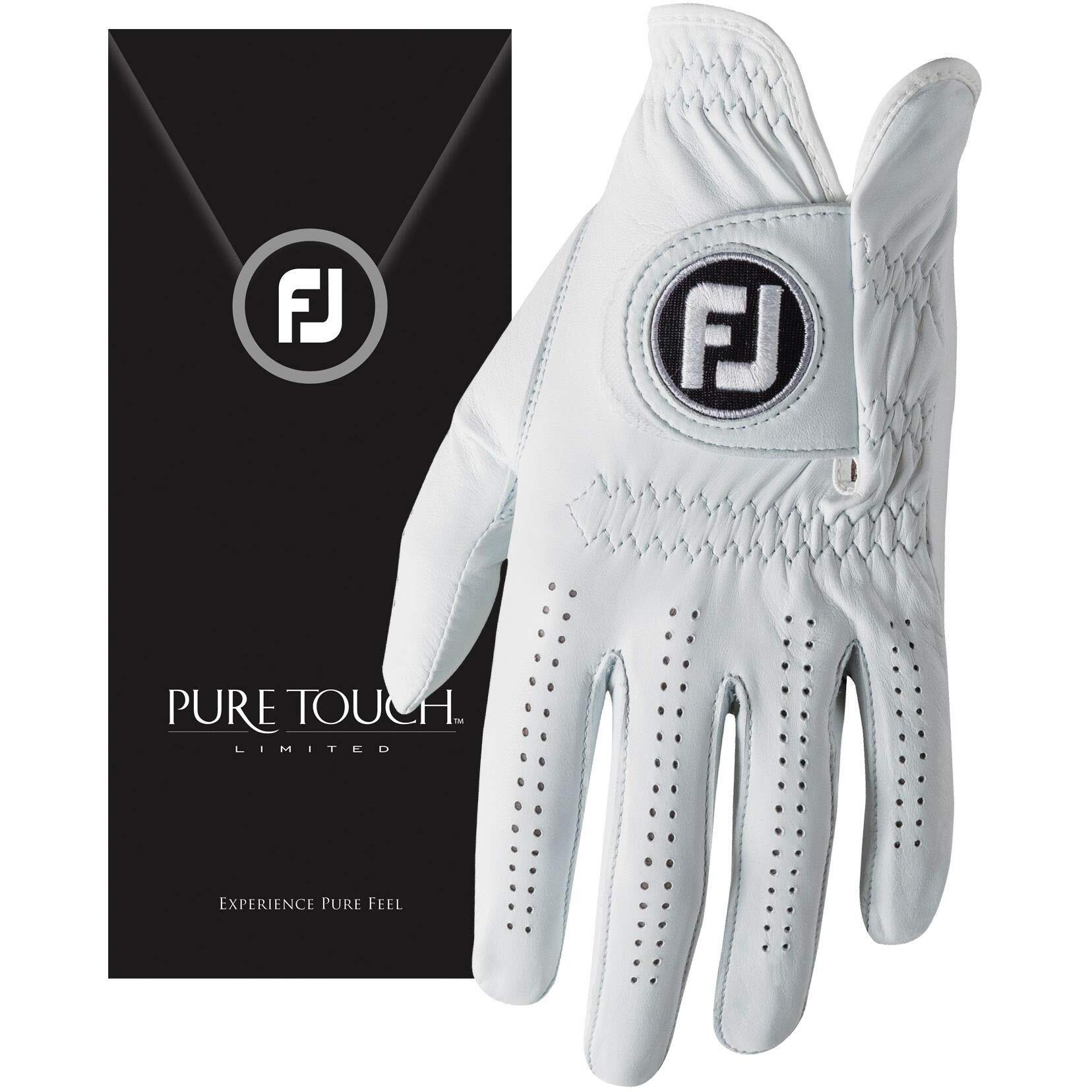 Footjoy Men's Pure Touch Limited Golf Gloves White Medium/Large  Worn On Left Hand