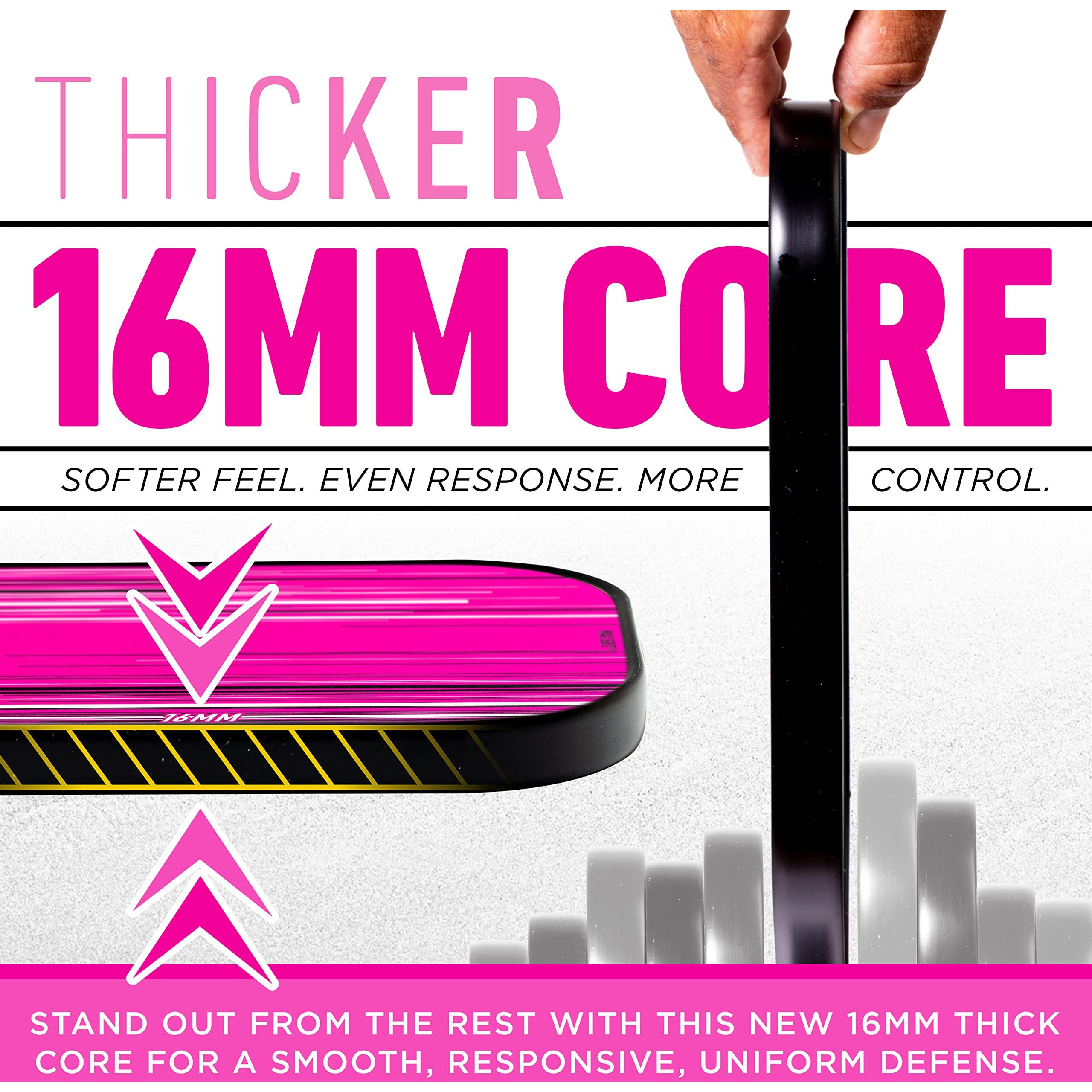 Franklin Sports Pro Pickleball Paddles - Signature Series Pro Paddle With Maxgrit Surface - Usa Pickleball (Usapa) Tournament Approved - 16Mm Polypropylene Core - Pink