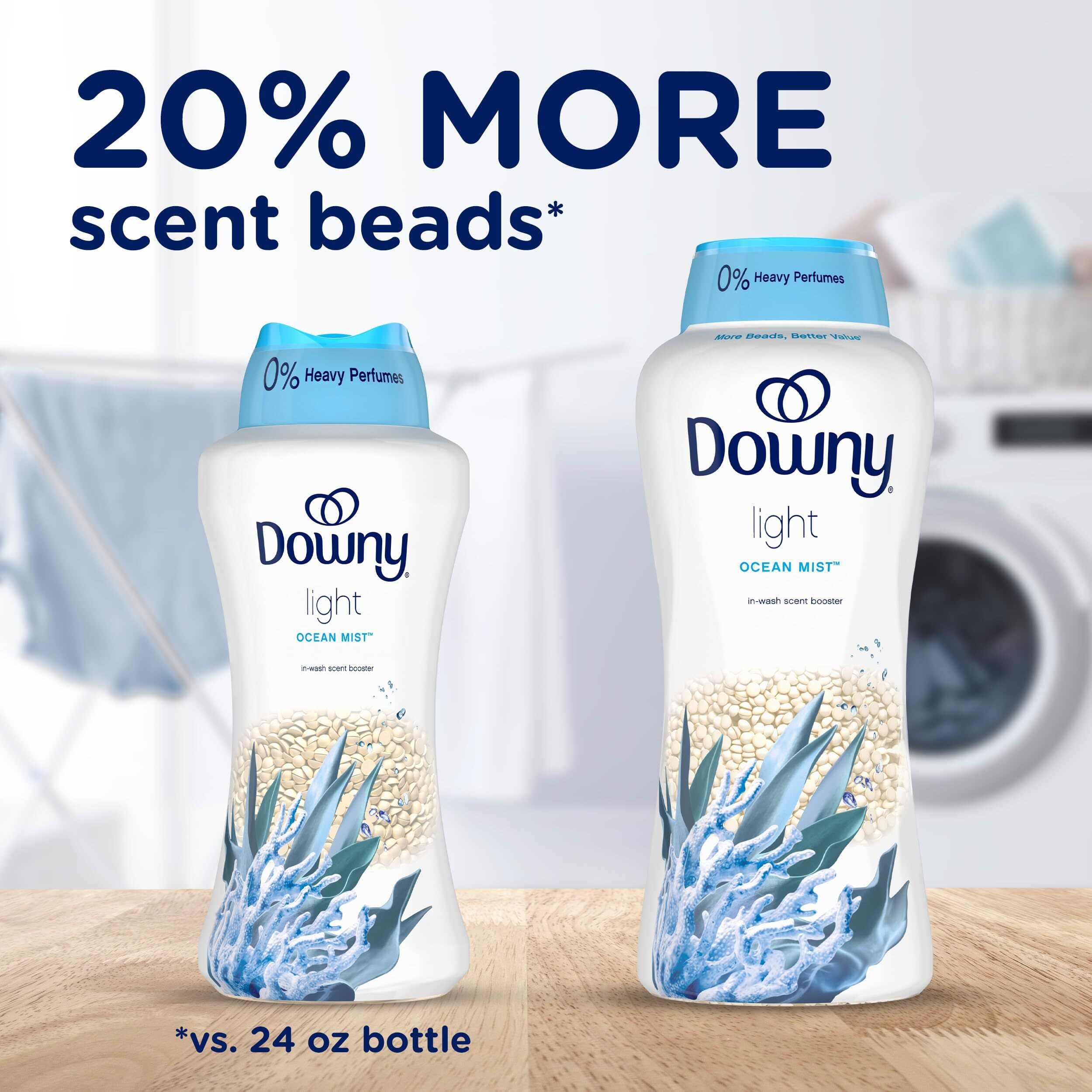Downy Light Laundry Scent Booster Beads For Washer  Ocean Mist Scent  30.1 Oz  With No Heavy Perfumes