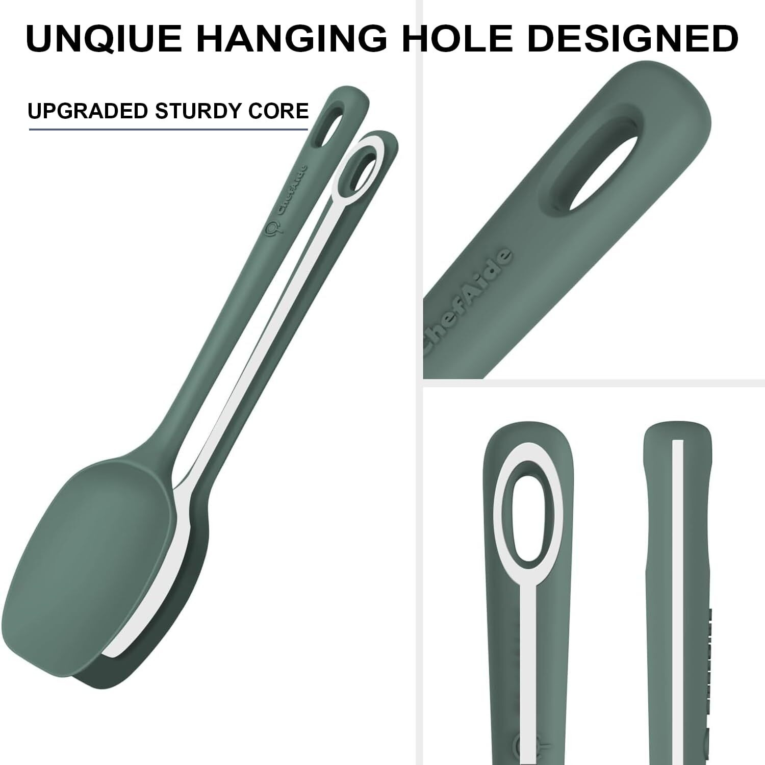 Chefaide 5 Pieces Silicone Spatula Set  Food Grade Rubber Spatula  Upgrade Strong Handle With Ergonomic Grip  Heat Resistant Up To 600F For Nonstick Cookware  Cooking