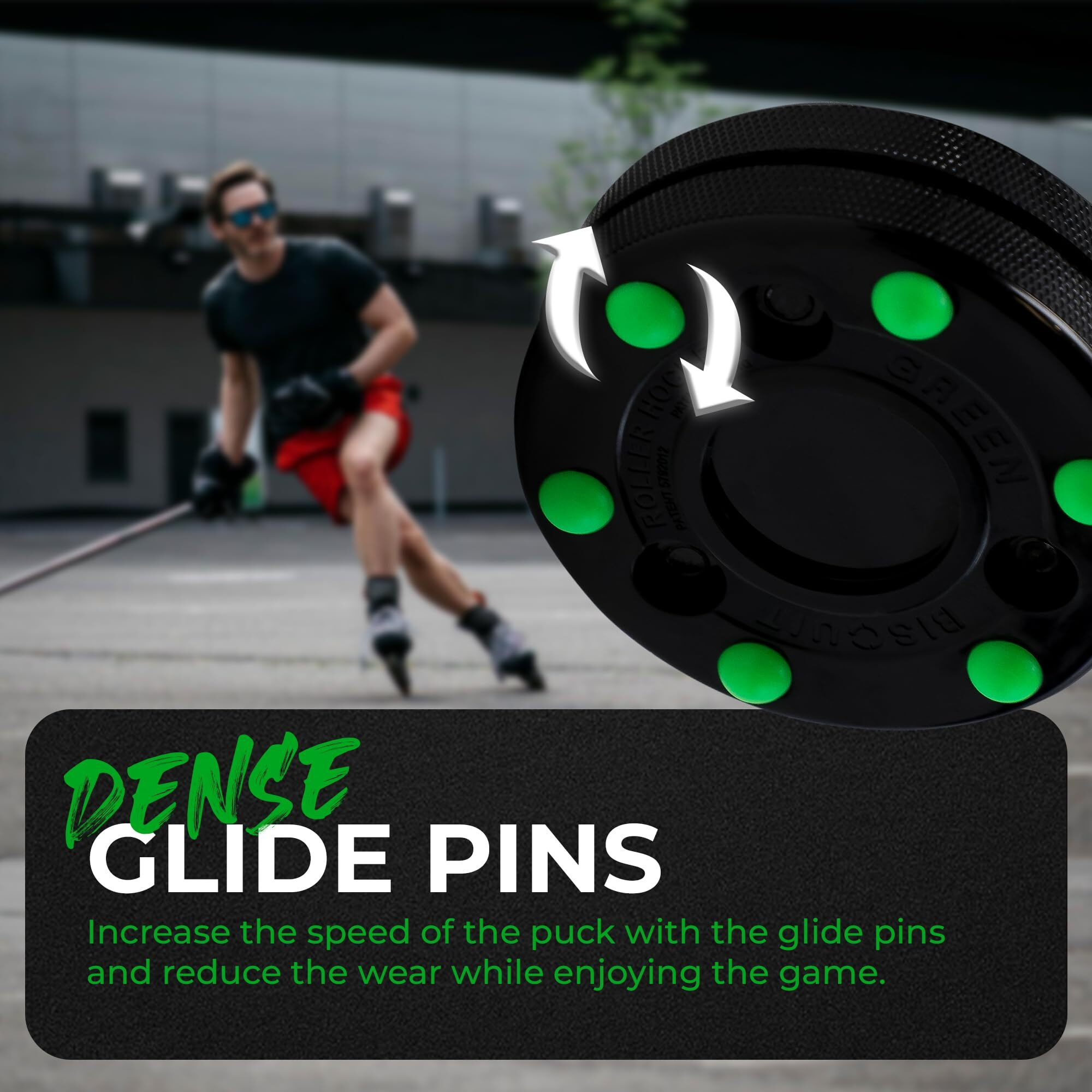 Green Biscuit Roller Hockey Puck- Nhl Official Off Ice Hockey Pucks For Stick Handling And Passing  Outdoor Street Hockey Puck For Practicing & Improving Skills  Diameter 3 Inch  Thick 1 Inch- 1 Pack