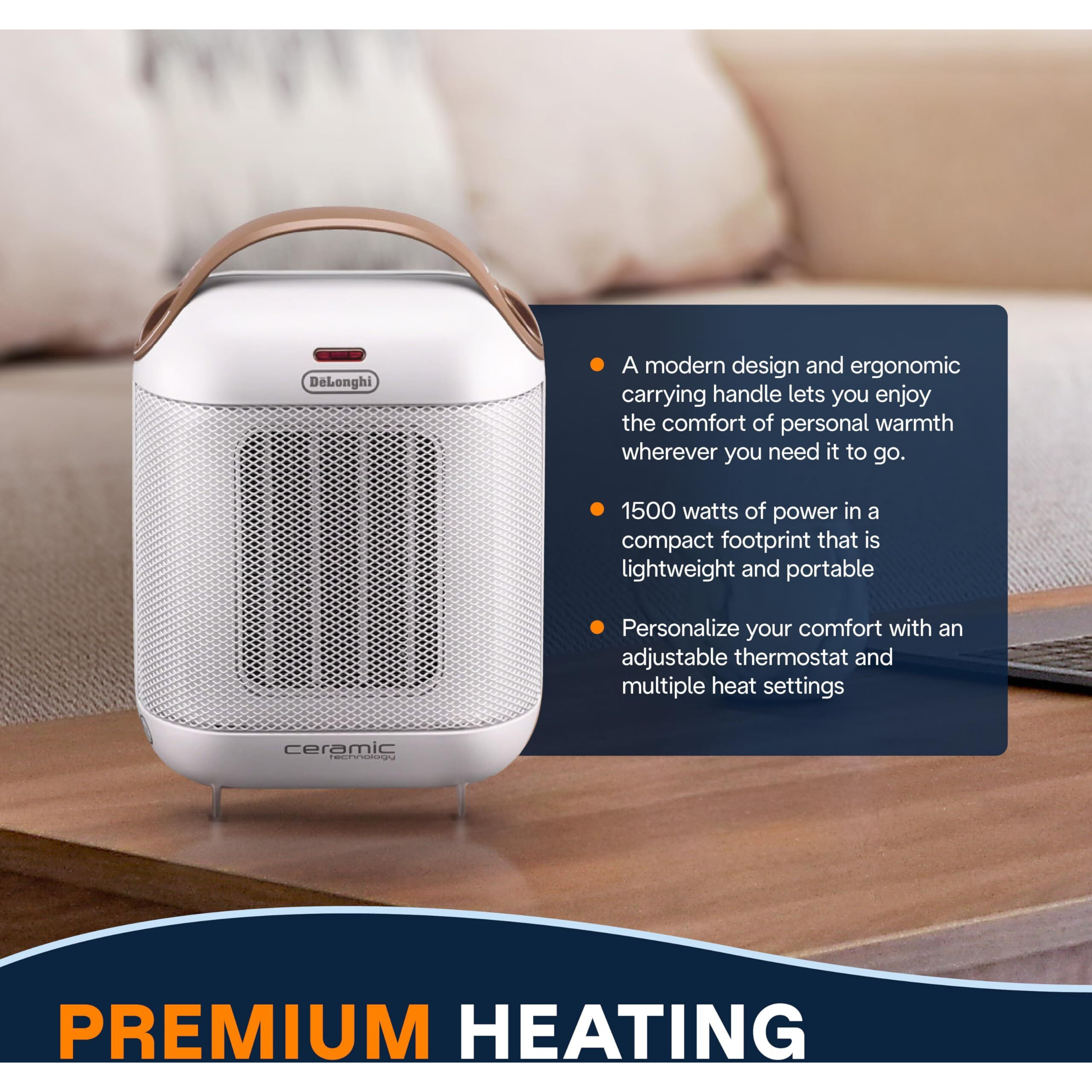 Delonghi Hfx30C15.W Capsule Ceramic Heater  White