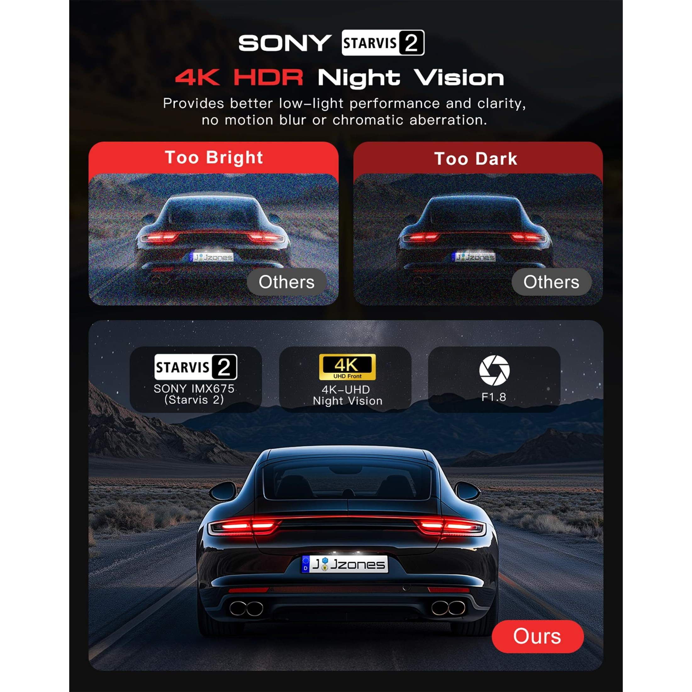 3 Channel 4K Dash Cam  Dash Camera For Cars With Starvis 2 Hdr Night Vision  4K+1080P+1080P Front Inside And Rear Triple Car Camera  Gps  24H Parking Mode  Free 64Gb Card