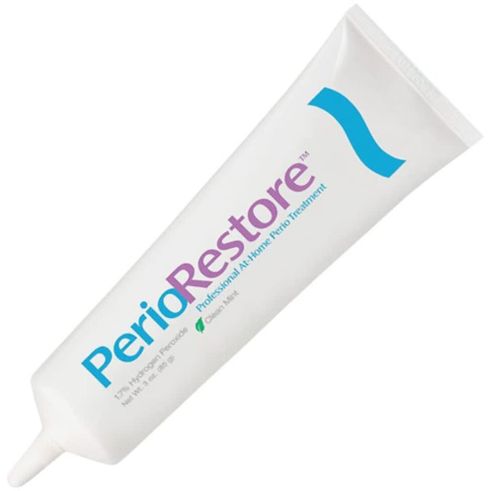 Perio Restore Gel 3 Ounce Tube 1.7% Hydrogen Peroxide Oral Cleansing Treatment Oral Cleansing Gel. Includes Two (2) Trays For Ease Of Application. Mint Flavor  At-Home Treatment