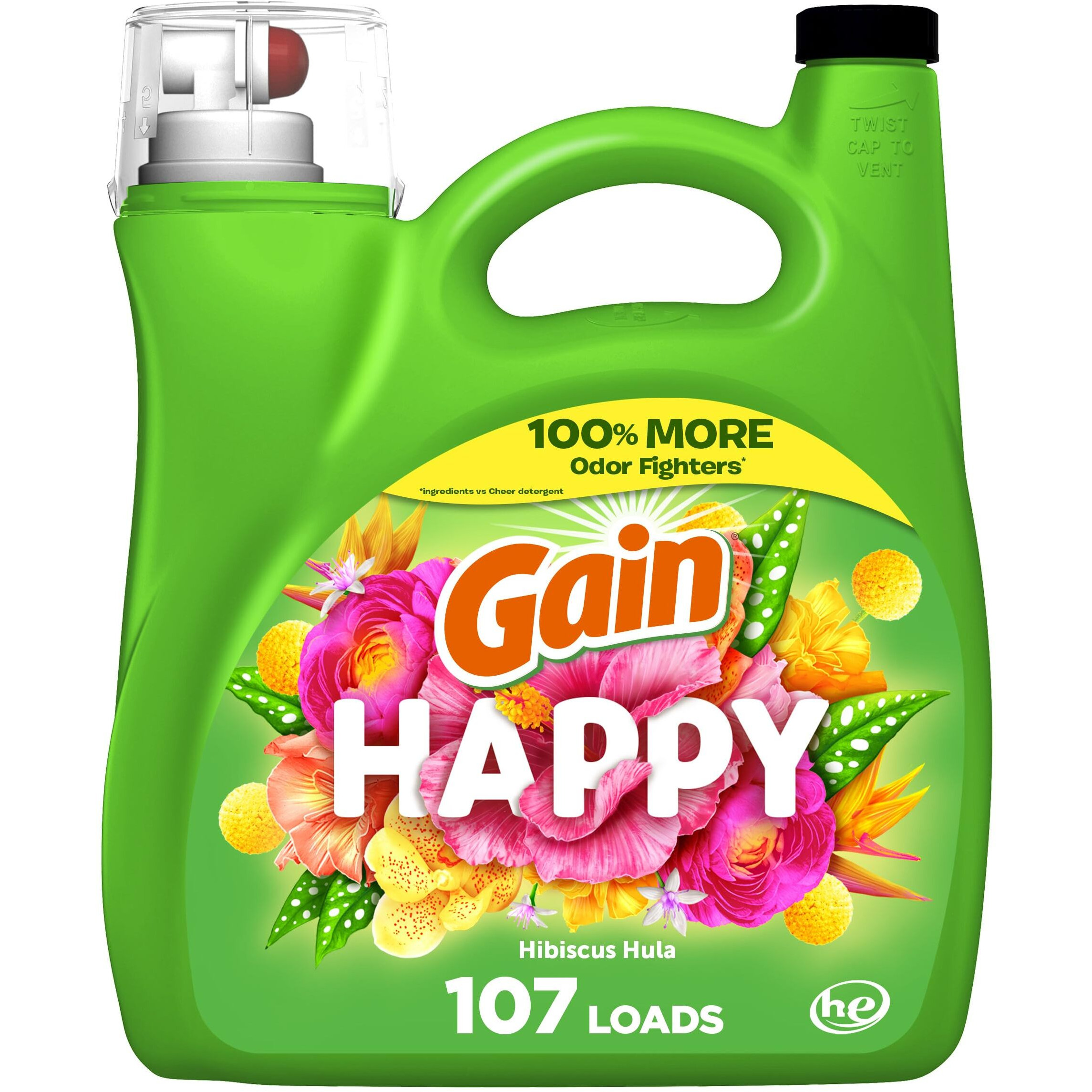 Gain Liquid Laundry Detergent  Happy  He Compatible  154 Fl Oz  107 Loads