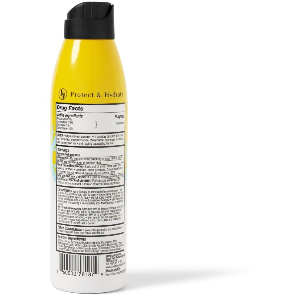 Black Girl Sunscreen Kids Spf 50 Sunscreen Spray N Play Vegan & Water-Resistant Will Not Leave White Residue Dry Touch Finish No Parabens(6 Fl. Oz.)