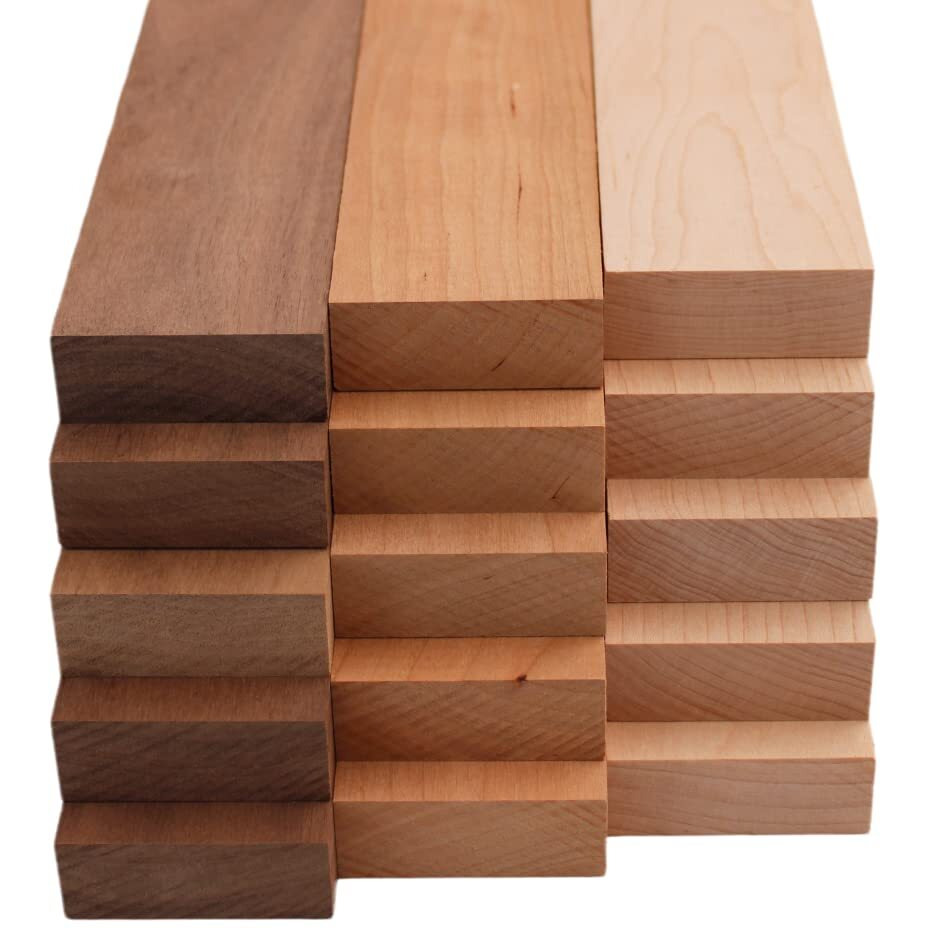 Barrington Hardwoods Domestic Variety Pack 5 Walnut  5 Maple And 5 Cherry Boards - 3/4 "" X 2 "" (15Pcs) (3/4 "" X 2 "" X 18 "")