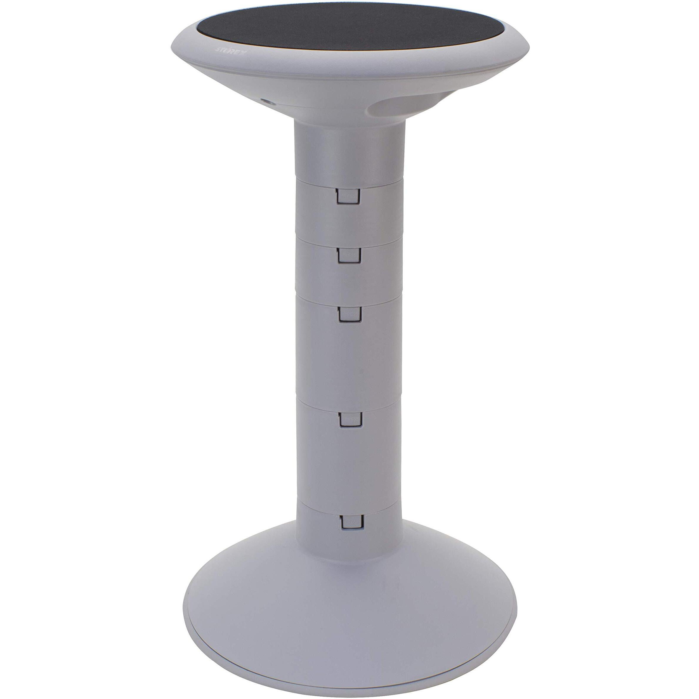 Storex Active Tilt Stool - Ergonomic Seating For Flexible Office Space And Standing Desks  Adjustable 12-24 Inch Height  Gray (00322U01C)