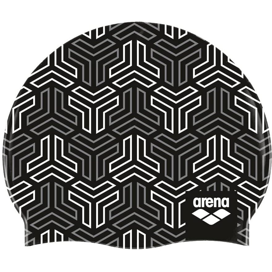 Arena Print 2 Unisex Silicone Swim Cap For Adults  Women And Men Intensive Training Comfortable Non-Slip Long Hair Swimming Hat  X