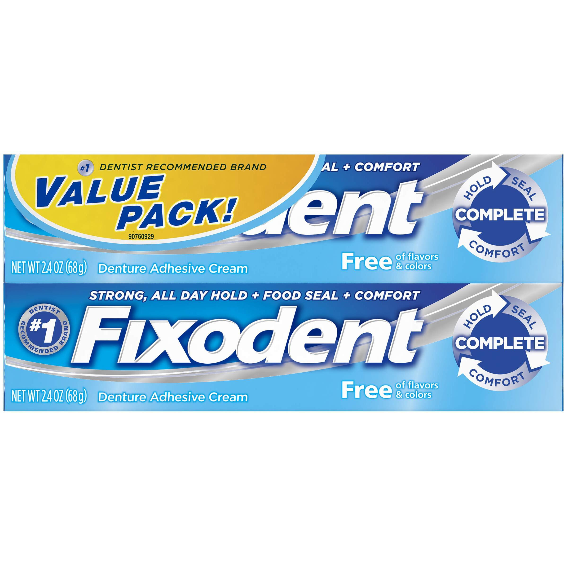 Fixodent Free Denture Adhesive Cream 2.40 Ounce (Pack Of 2)