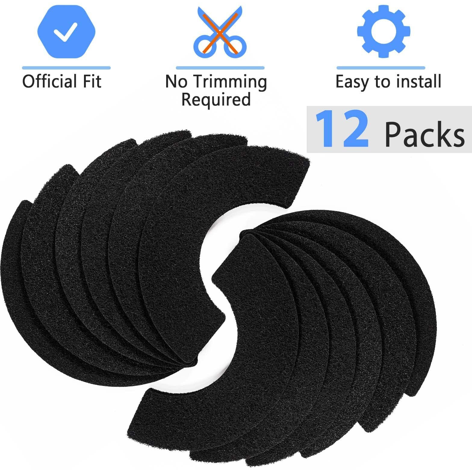 Activated Carbon Filters Compatible With Lr 4 Cat Litter Box  Perfect Replacement Official Size (12Pack)