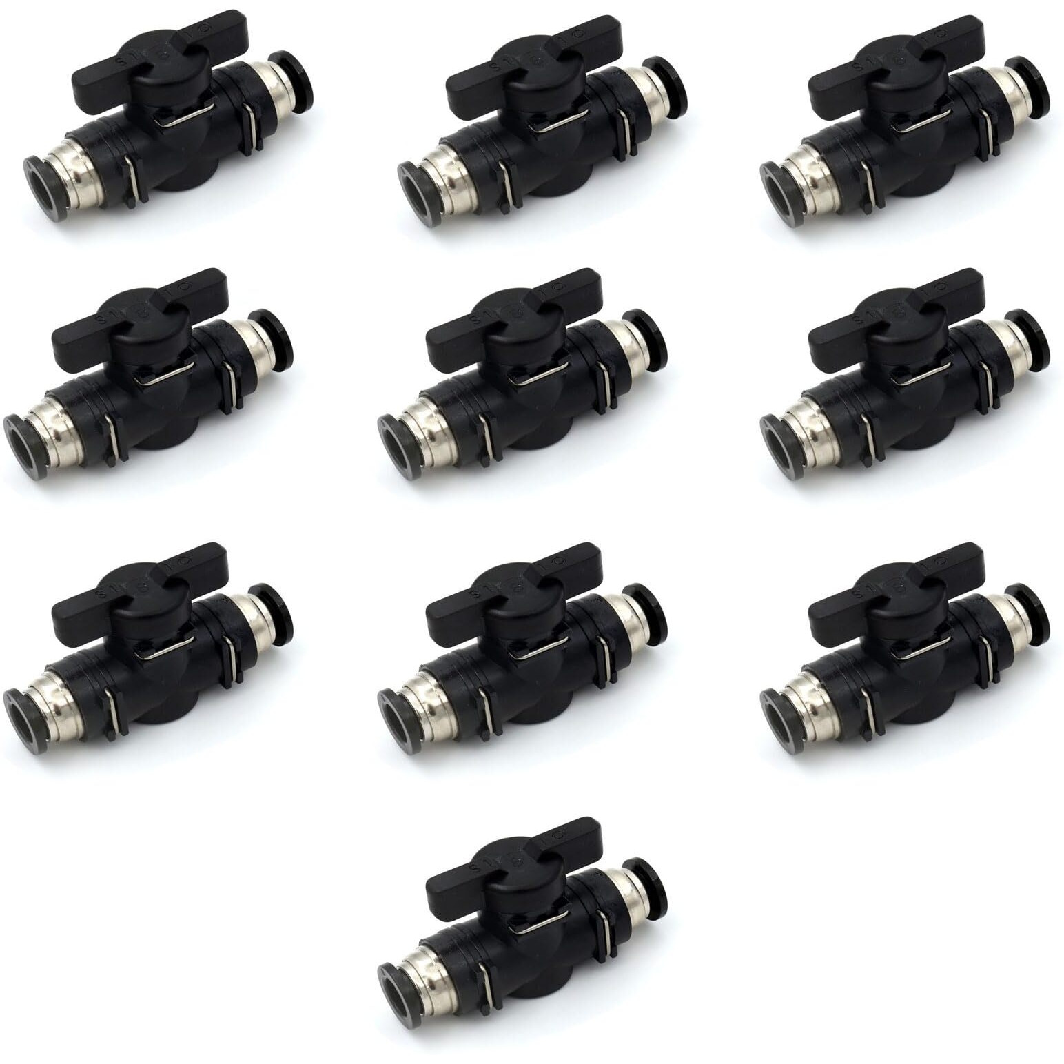 8Mm Push To Connect Ball Valve Union Air Flow Control Valve Quick Connect Tube Fittings Pneumatic Valve Air Hose Fittings 10Pack
