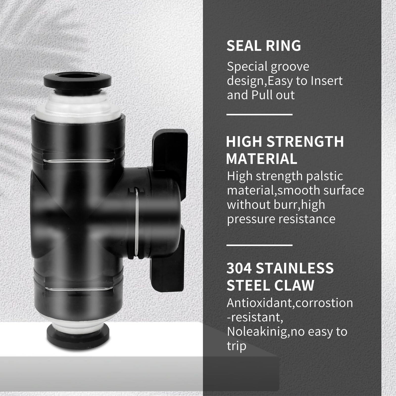 8Mm Push To Connect Ball Valve Union Air Flow Control Valve Quick Connect Tube Fittings Pneumatic Valve Air Hose Fittings 10Pack