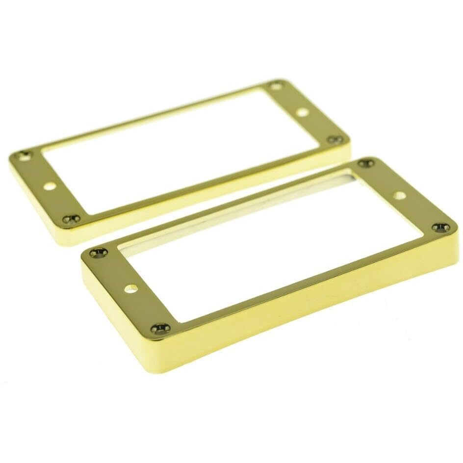 Kaish 2Pcs Gold Humbucker Pickup Ring Curved Bottom Frame For Epiphone Les Paul