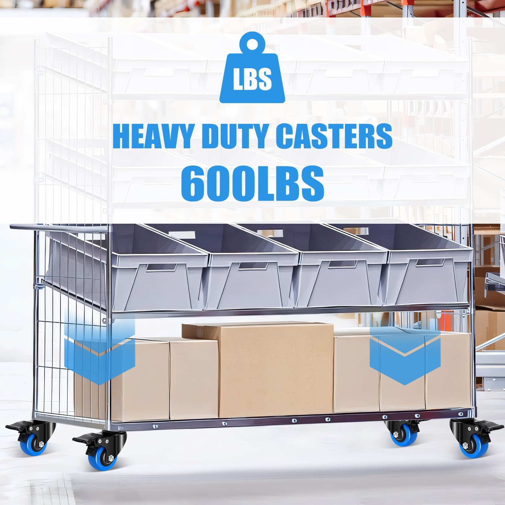 Humagineer Stem Caster Wheels 2 Inch  Heavy Duty Threaded Stem Casters  3/8""-16 X 1 (Screw Diameter 3/8"" Length 1"") Swivel Casters Set Of 8 With Dual Locking Wheel For Furniture And Cart