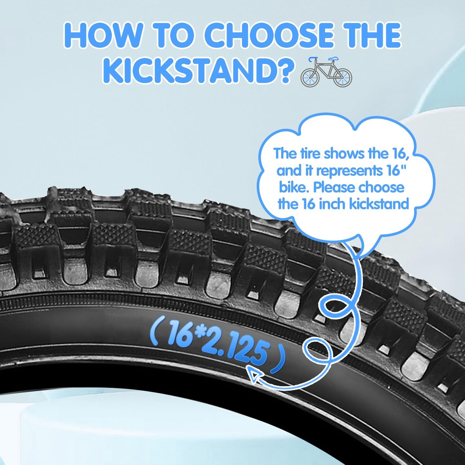 Leichten Kids Bike Kickstand For 14 Inch Wheel Children's Bicycle Single-Side Kick Stand Rear Mount Bikes Support Racks Blue