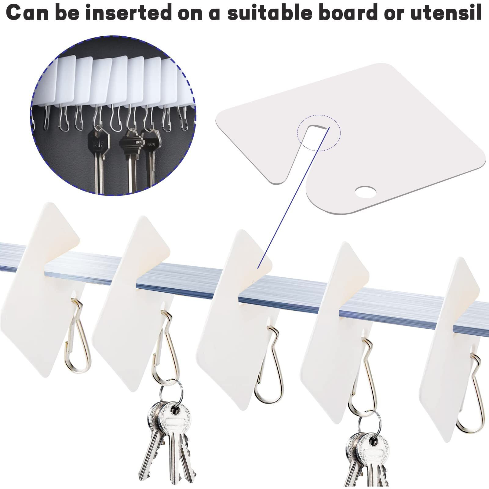 Kakamina 100 Pcs Key Tags White Plastic Hanging Tags With Metal Snap Hooks  Tags For Slotted Key Cabinets Boxes Lockers Sturdy Frosted Item Identifiers For Home Office And Garage