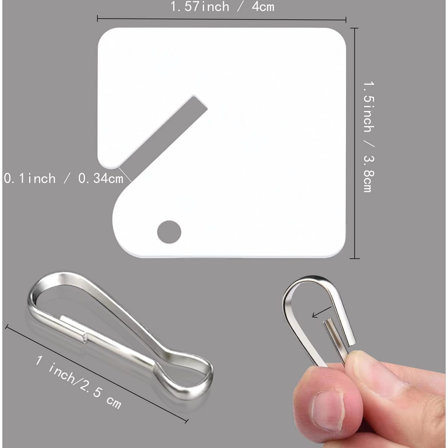 Kakamina 100 Pcs Key Tags White Plastic Hanging Tags With Metal Snap Hooks  Tags For Slotted Key Cabinets Boxes Lockers Sturdy Frosted Item Identifiers For Home Office And Garage