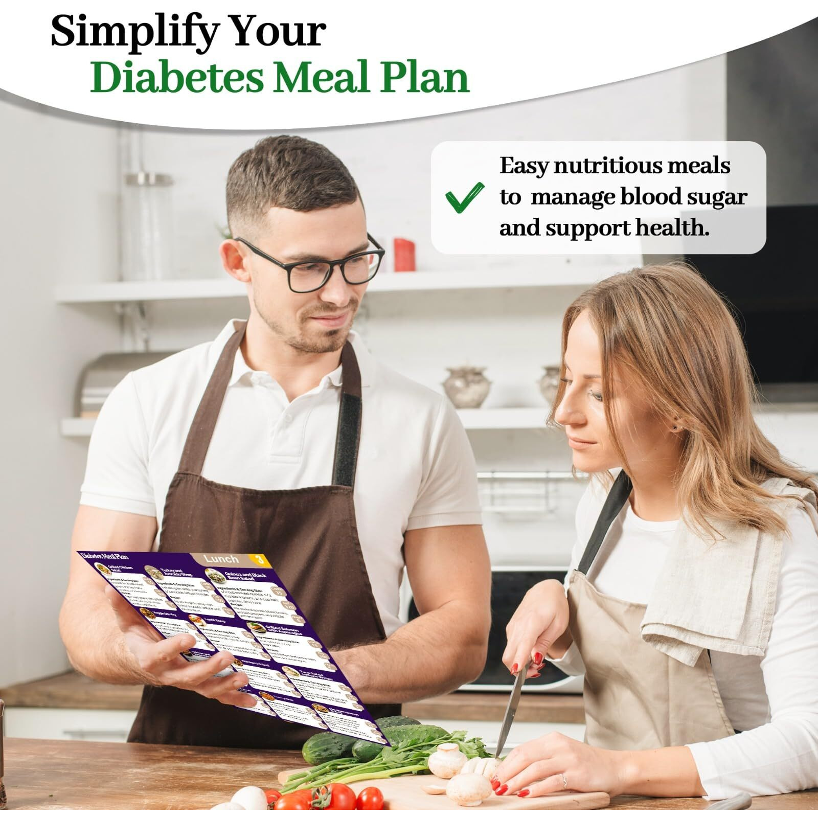 5Pcs Diabetes Meal Plan & Nutrition Guide. List Of Meals For Blood Sugar Control And Diabetes Management. Includes Educational Diabetes Poster. Counts Calories  Carbs  & Fibers. Laminated